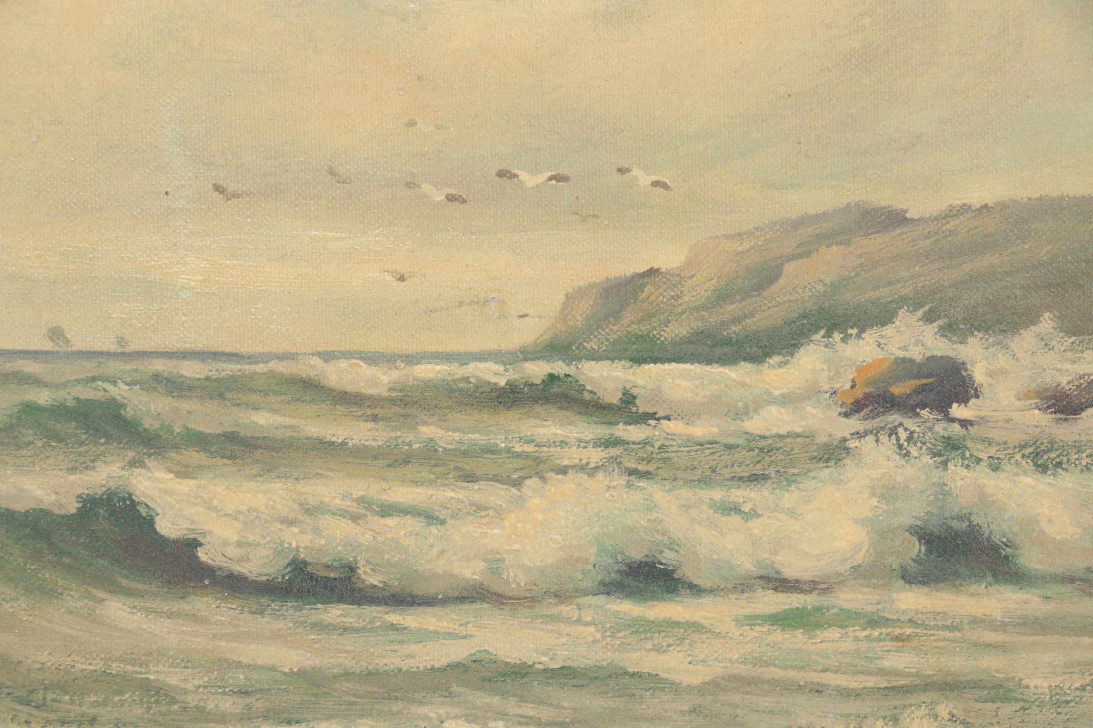 W. Webb Oil on Canvas Board of Seascape