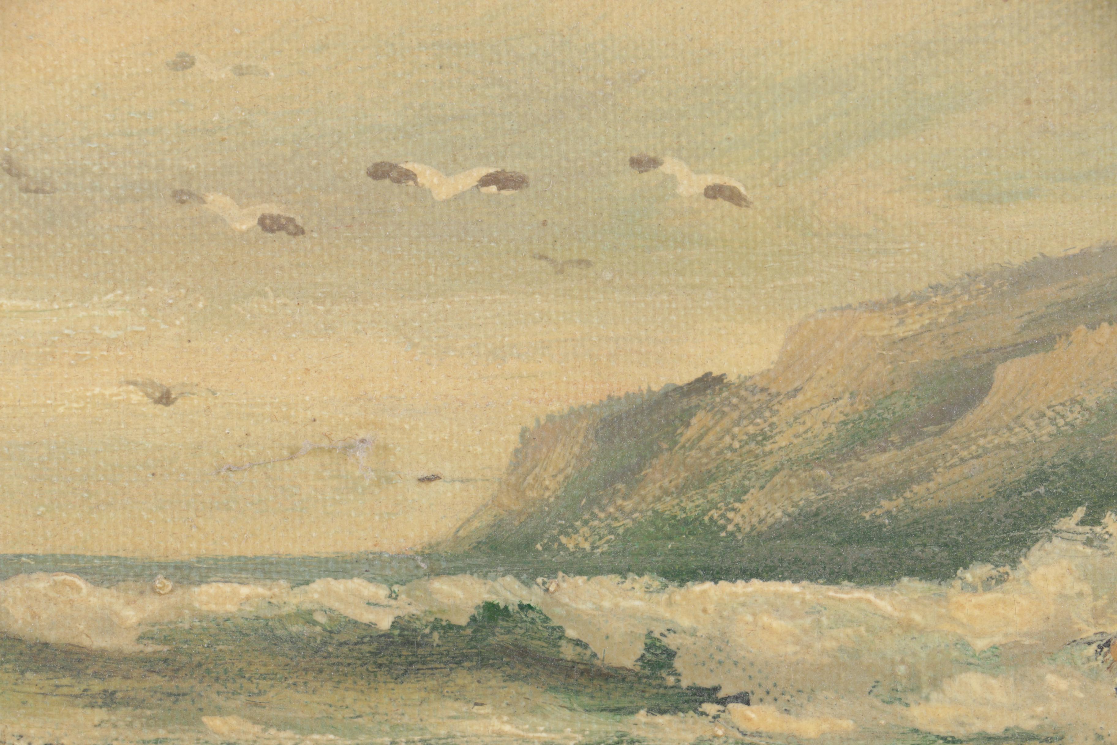 W. Webb Oil on Canvas Board of Seascape