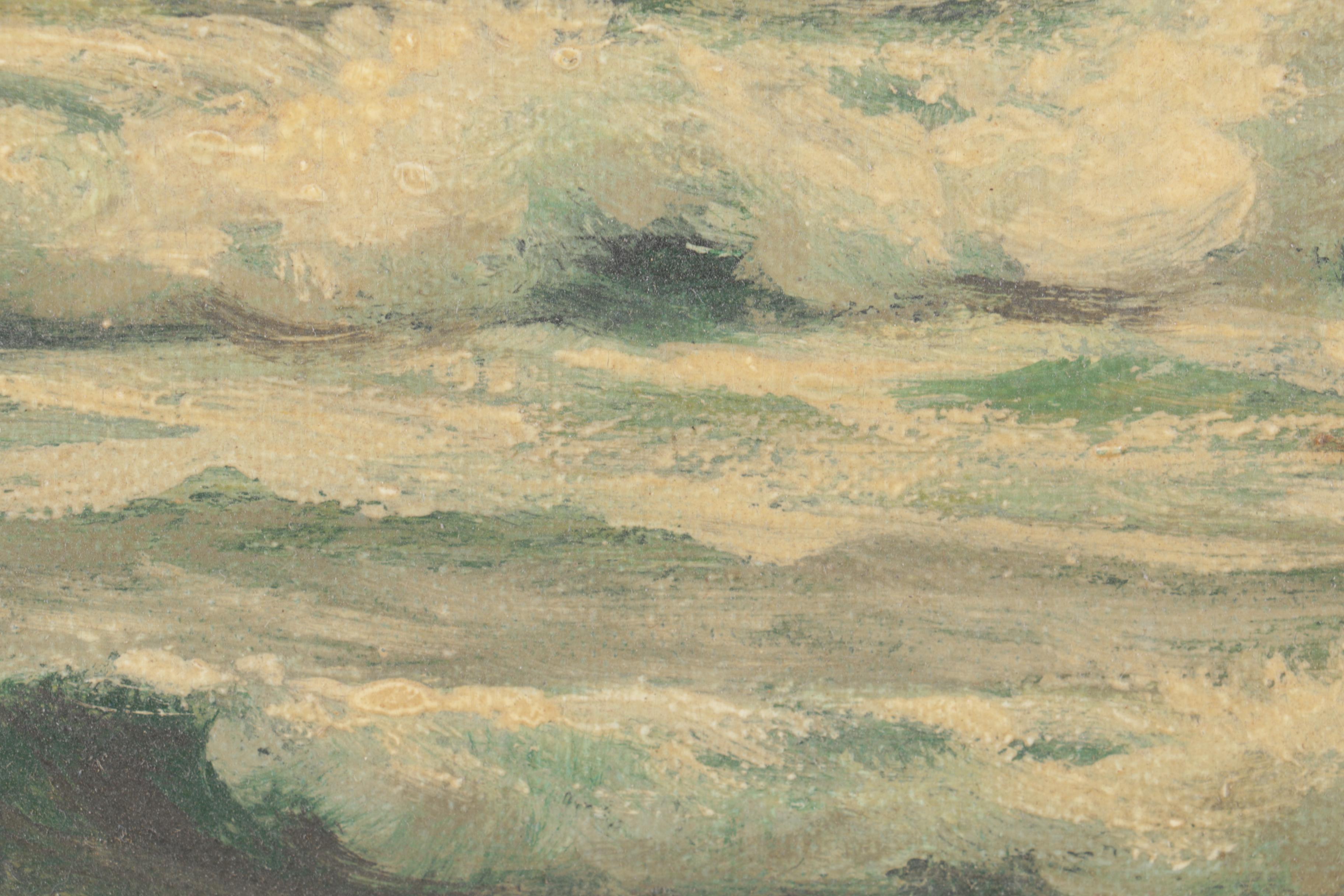 W. Webb Oil on Canvas Board of Seascape