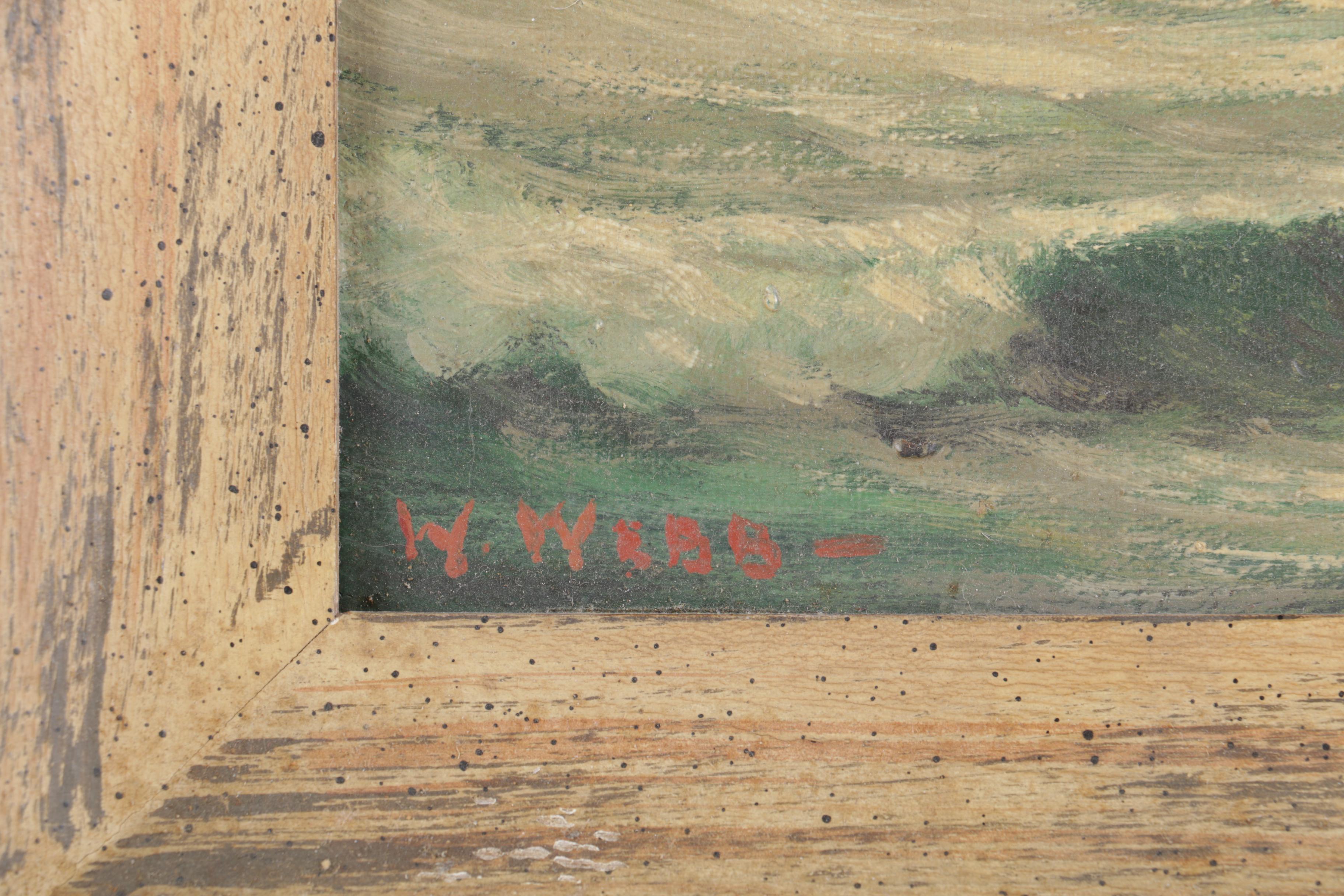 W. Webb Oil on Canvas Board of Seascape