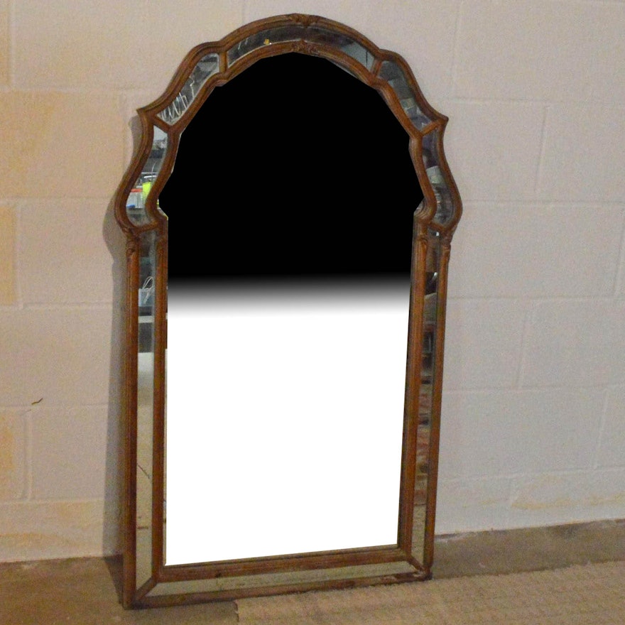Vintage Wall Mirror with Mirror and Wood Frame