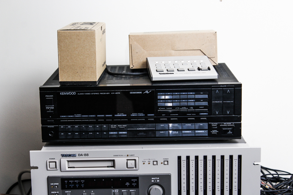 TASCAM DA-88, DA-38, Kenwood Receiver, and TEAC Cassette Deck