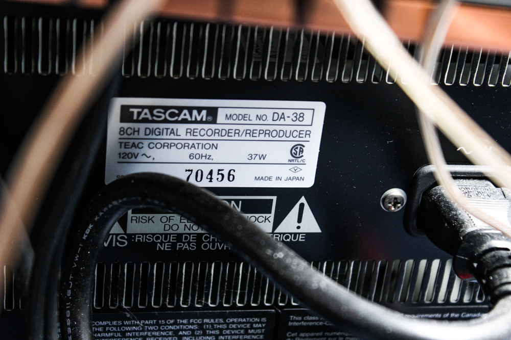 TASCAM DA-88, DA-38, Kenwood Receiver, and TEAC Cassette Deck