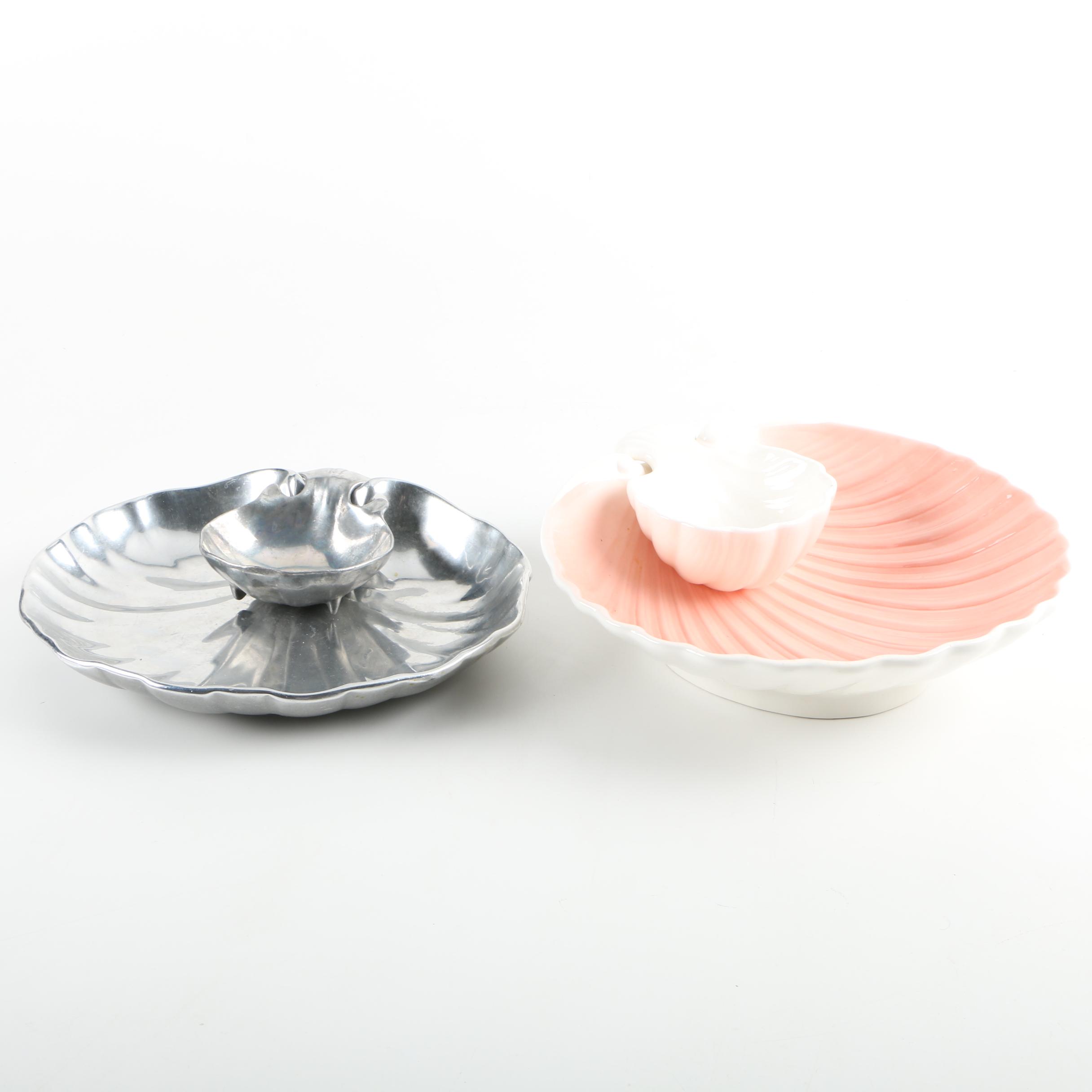 Fitz and Floyd "Coquille" and Wilton Chip and Dip Bowls