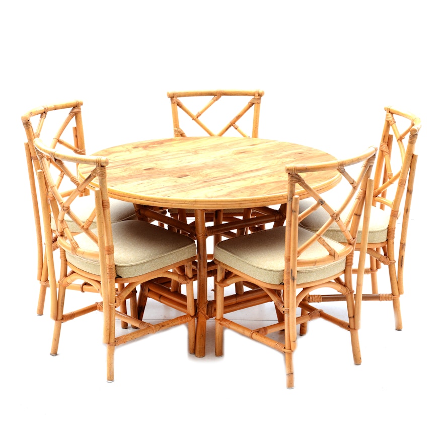Bamboo Table and Chairs Set