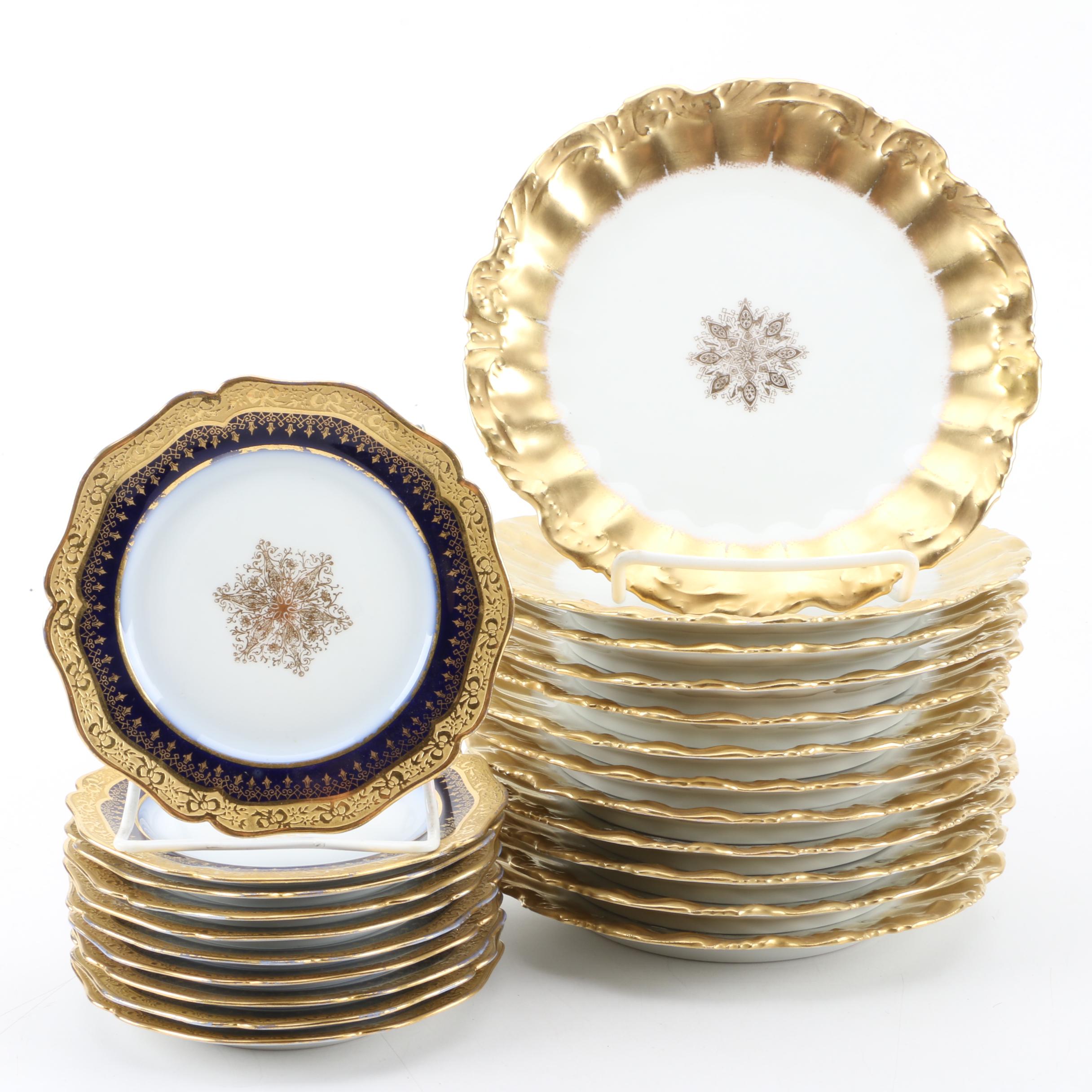 Vintage Limoges Porcelain Plates Including L. Straus & Sons