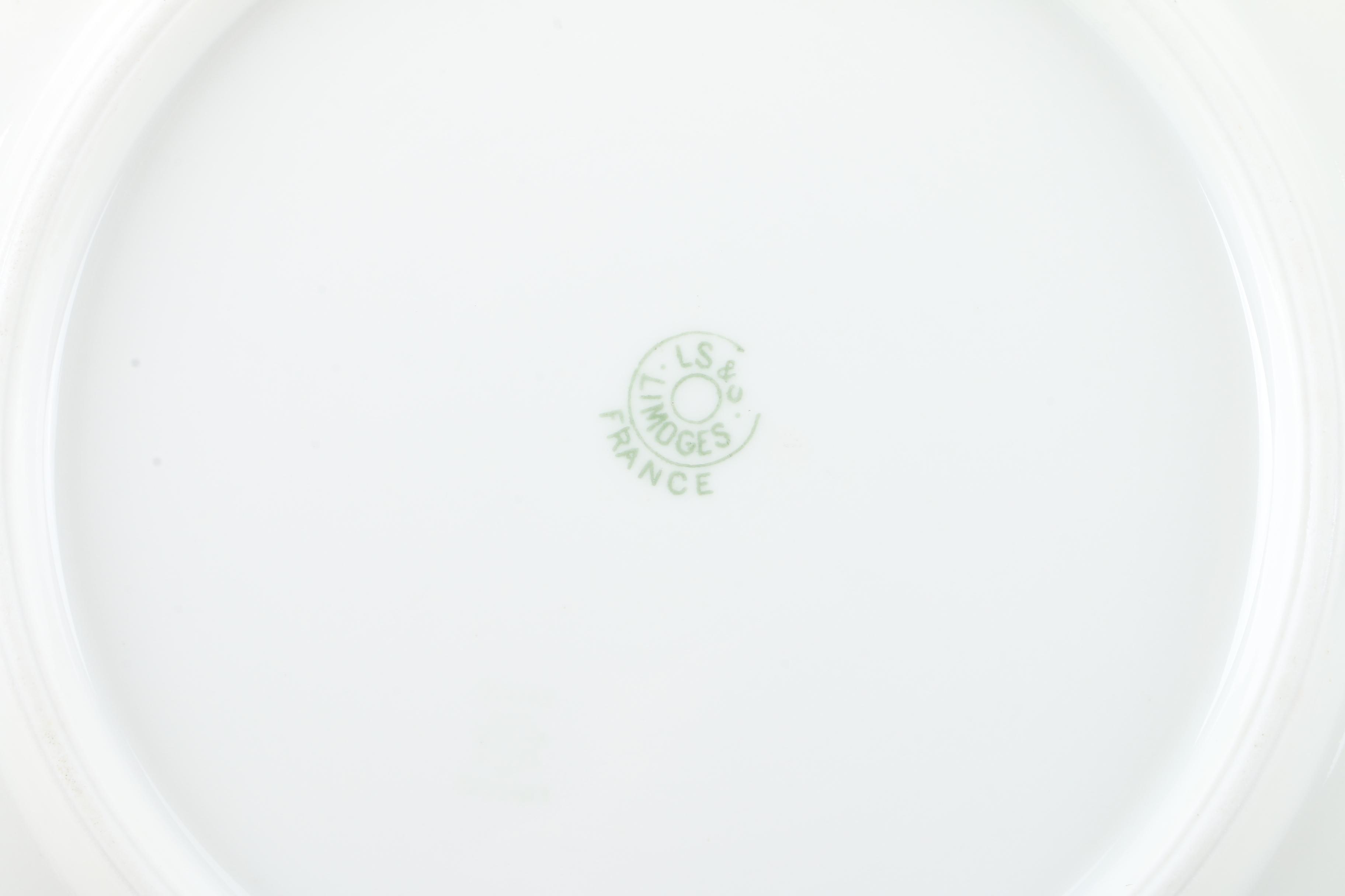 Vintage Limoges Porcelain Plates Including L. Straus & Sons