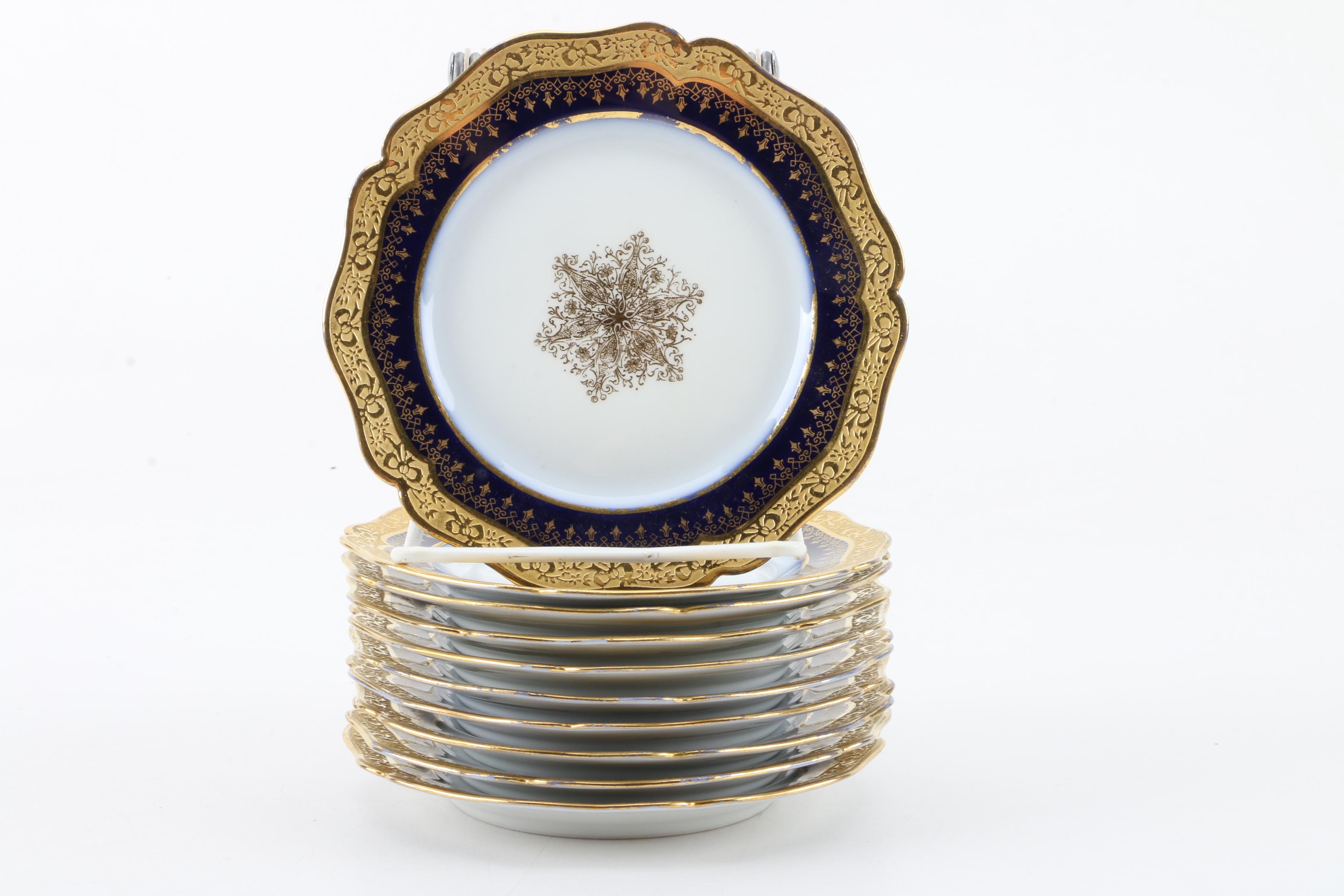 Vintage Limoges Porcelain Plates Including L. Straus & Sons