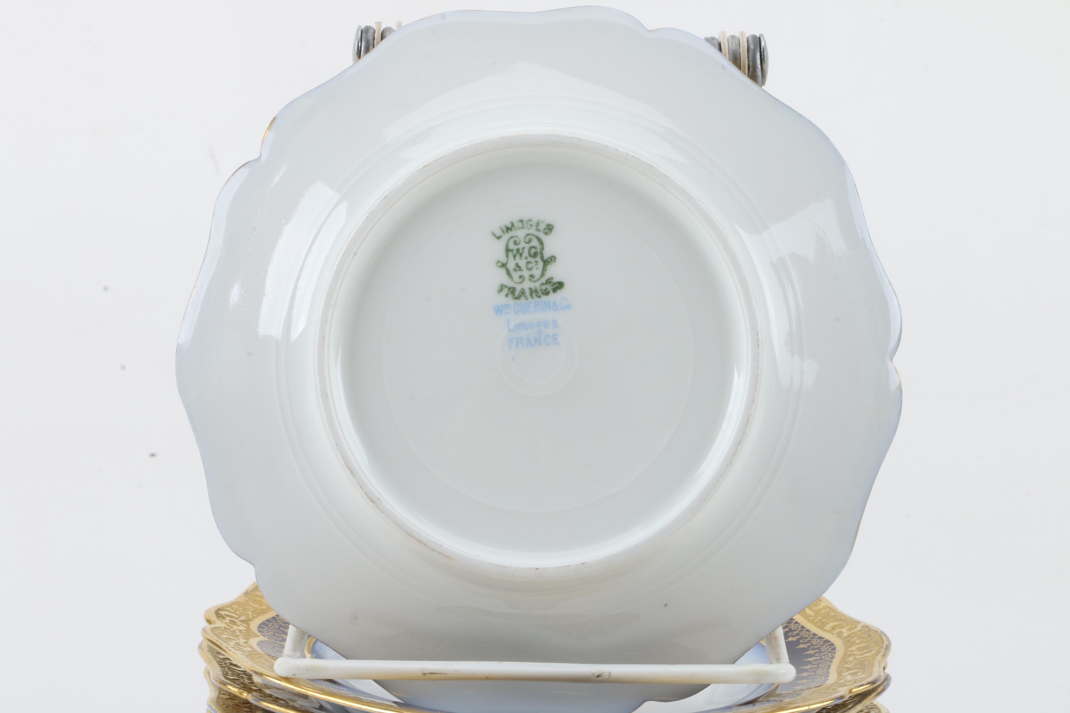 Vintage Limoges Porcelain Plates Including L. Straus & Sons