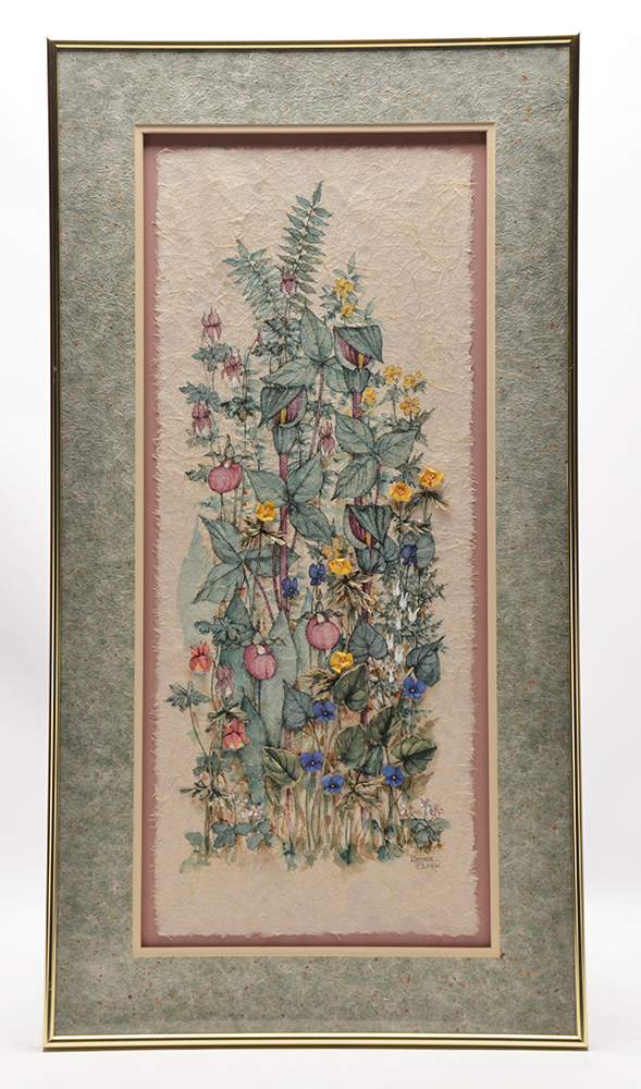 Bonnie Elvidge Embellished Watercolor Painting on Handmade Paper