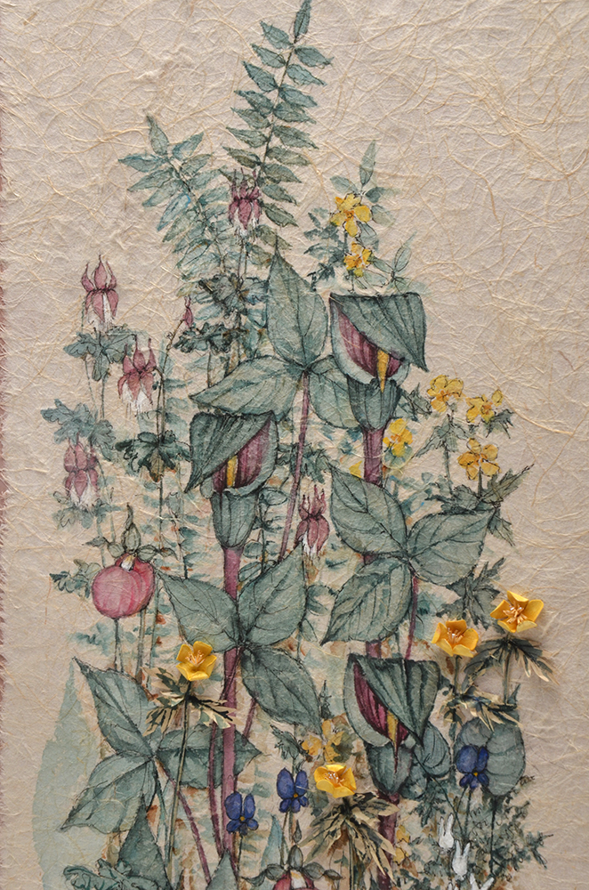 Bonnie Elvidge Embellished Watercolor Painting on Handmade Paper