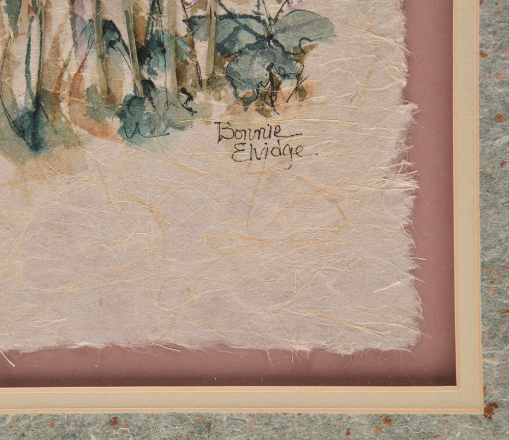 Bonnie Elvidge Embellished Watercolor Painting on Handmade Paper