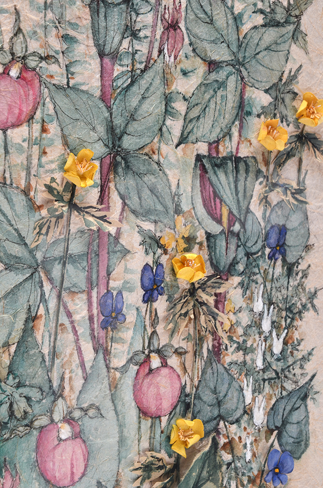 Bonnie Elvidge Embellished Watercolor Painting on Handmade Paper