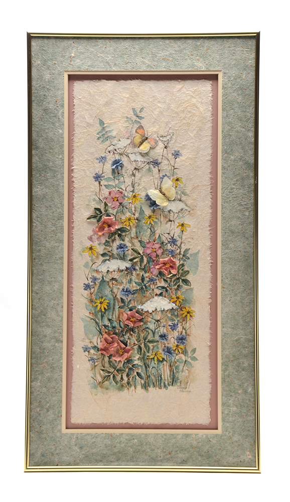 Bonnie Elvidge Embellished Watercolor Painting on Handmade Paper