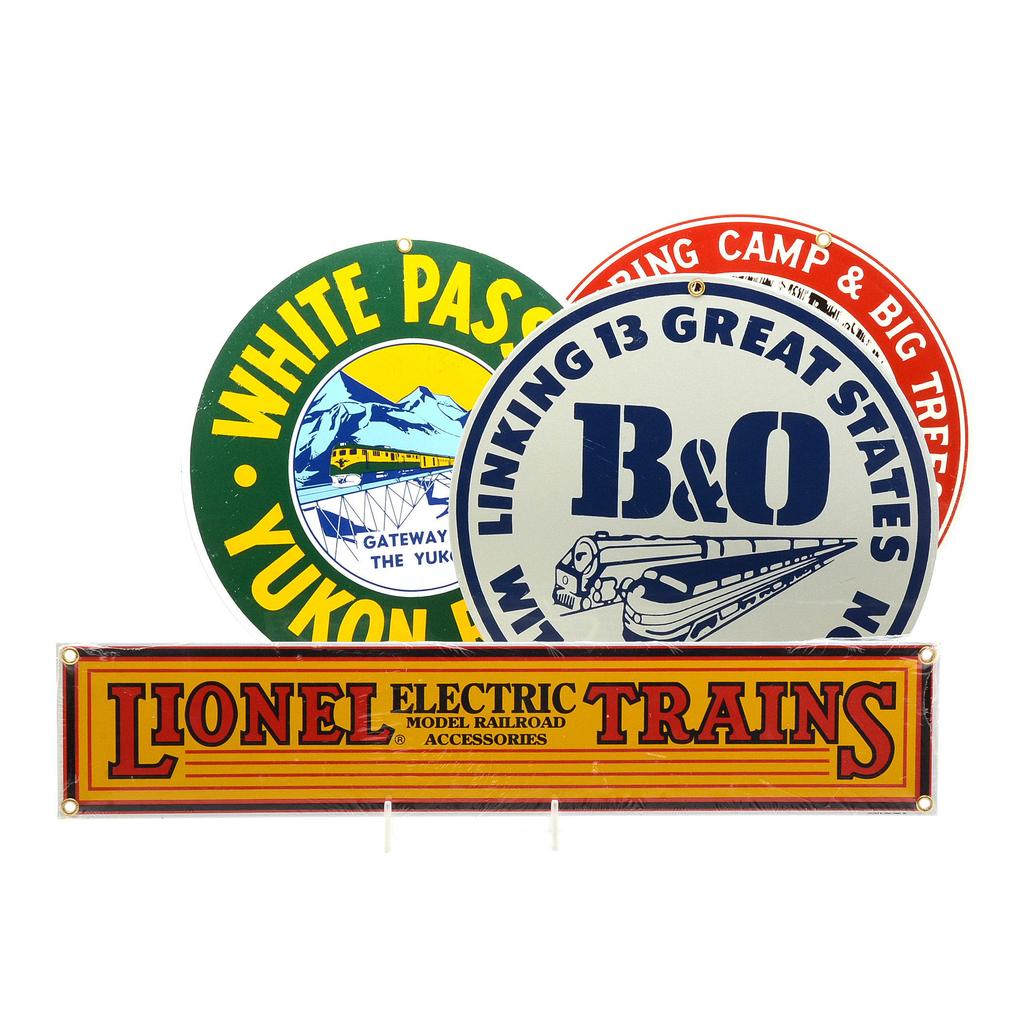 Ande Rooney Railroad Themed Reproduction Porcelain Advertising Signs