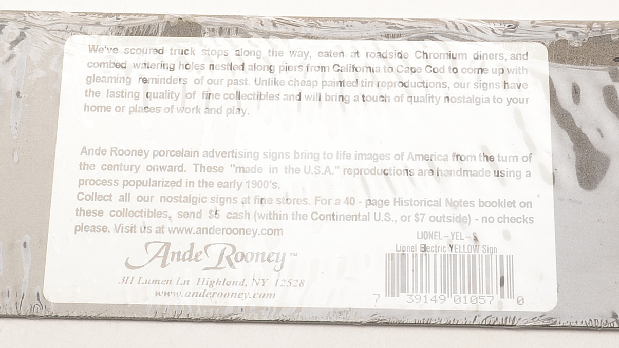 Ande Rooney Railroad Themed Reproduction Porcelain Advertising Signs