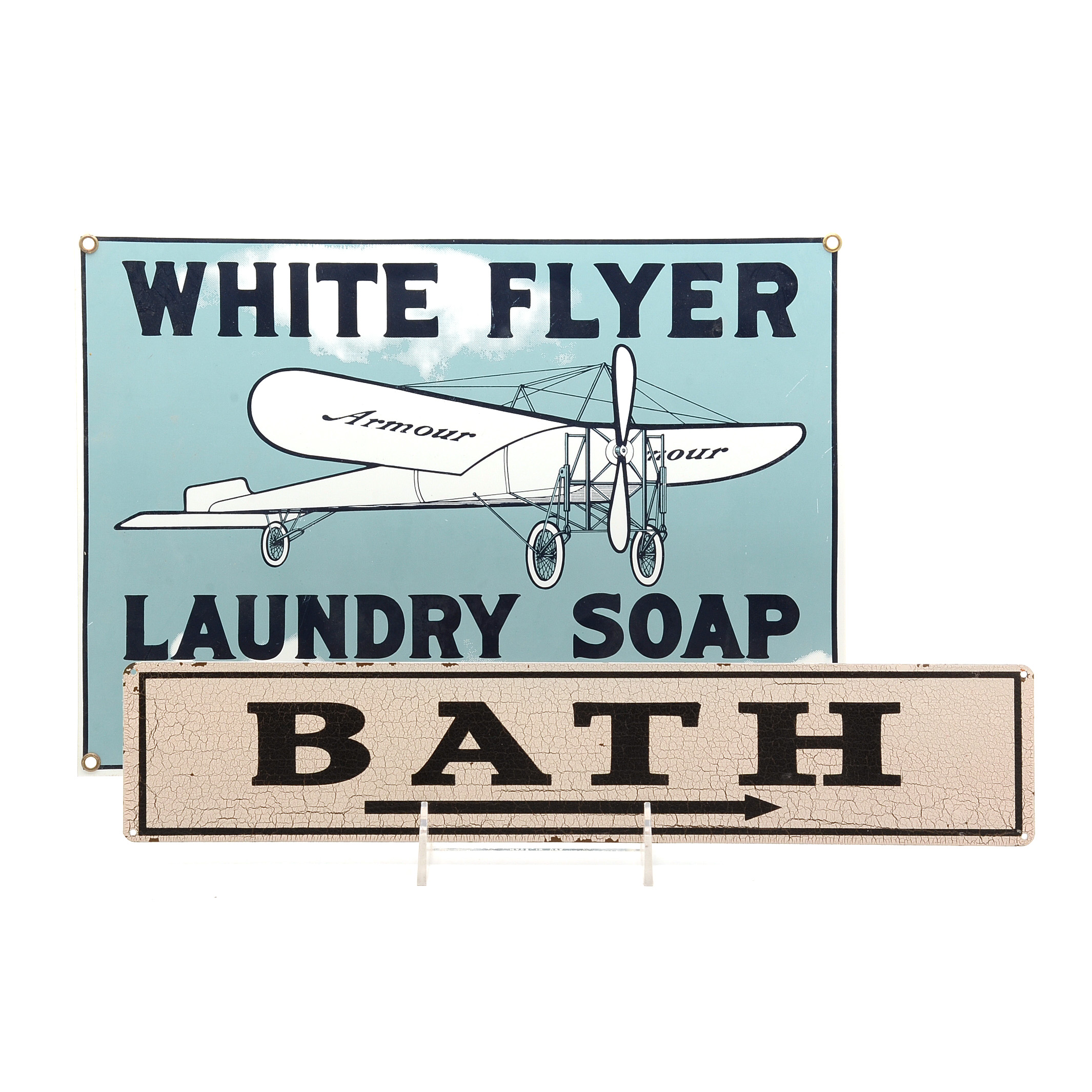 Ande Rooney Reproduction Porcelain "White Flyer" Advertising Sign