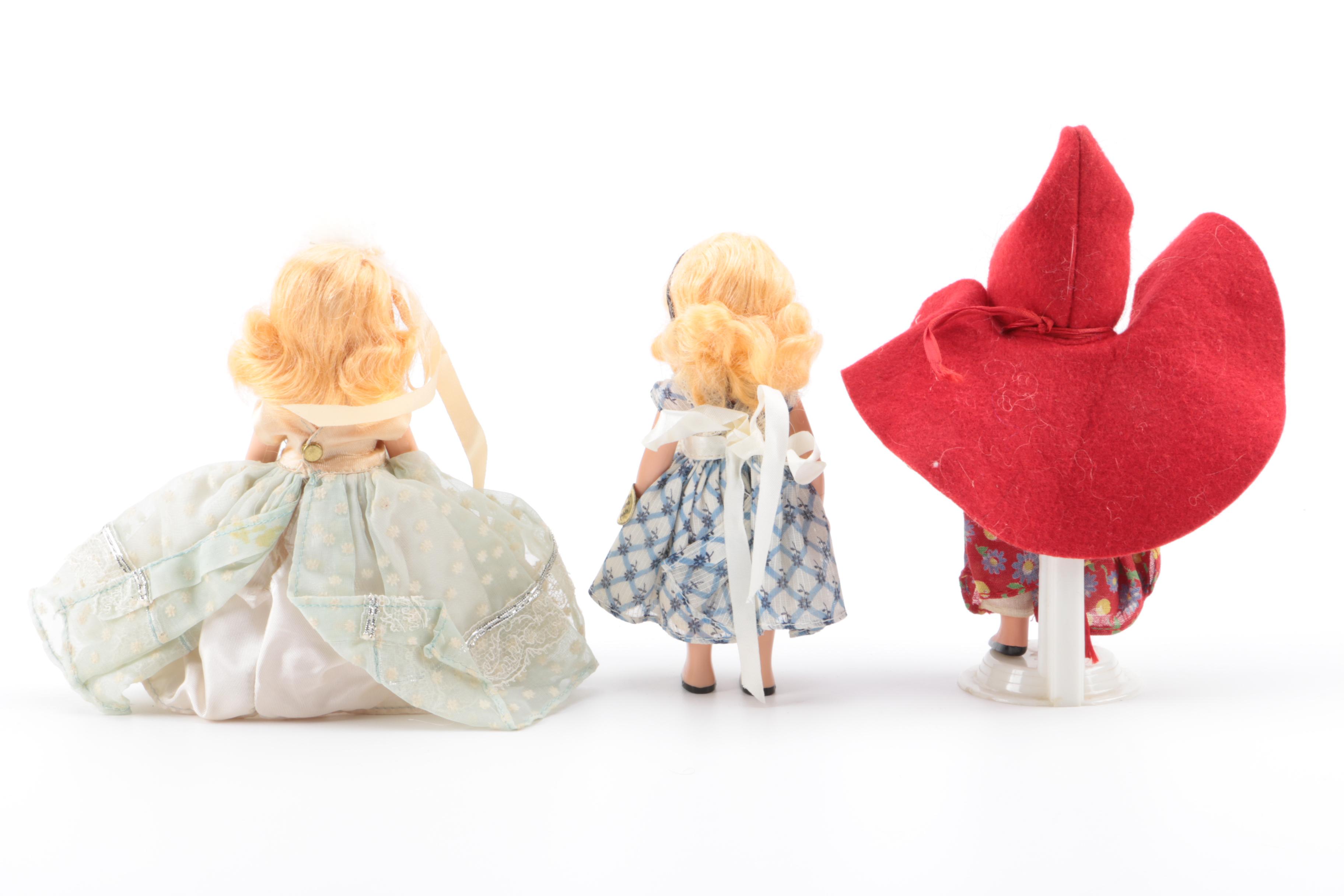 Vintage Effanbee "Tintair Honey"  Doll and Nancy Ann Storybook Dolls