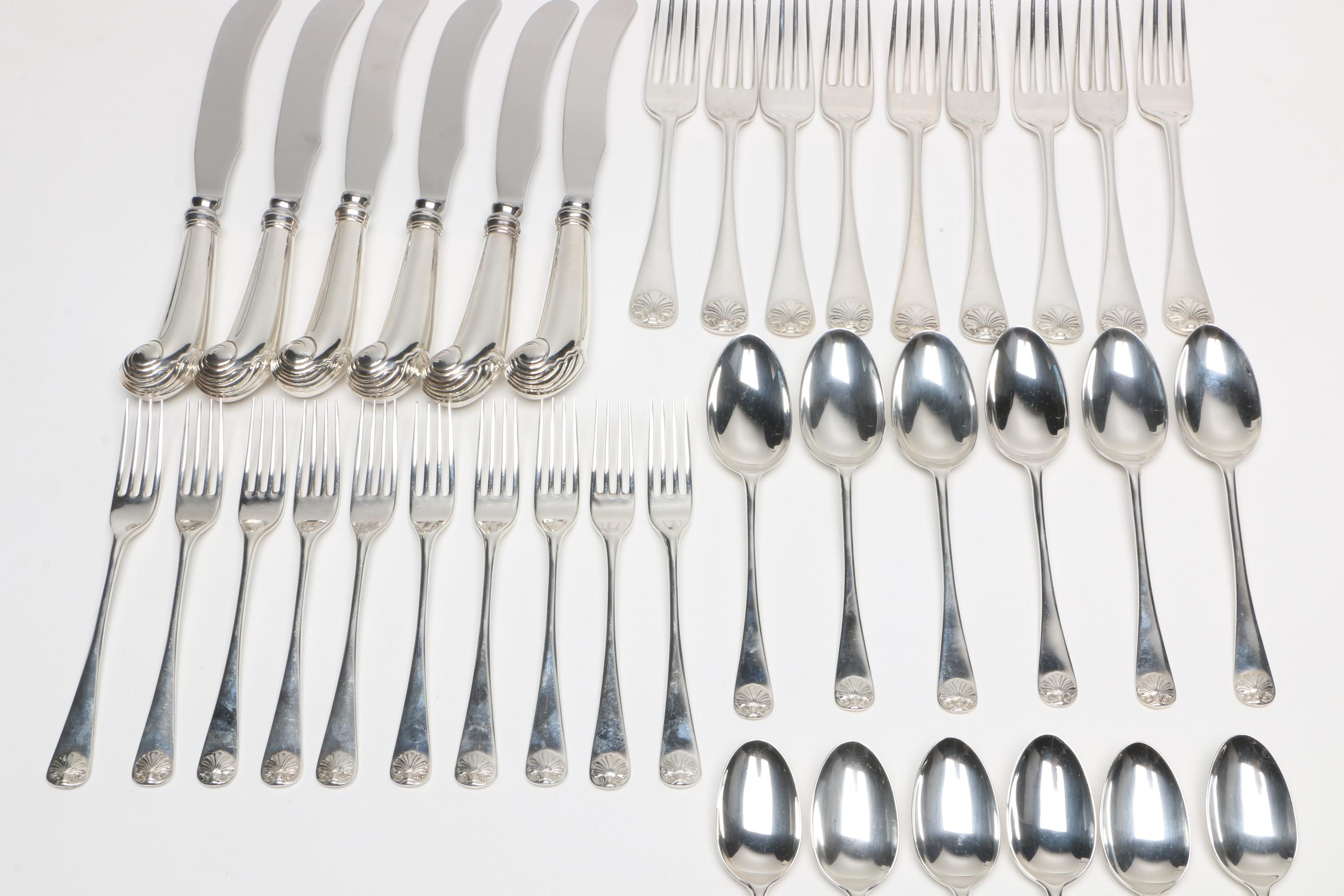 The Stieff Co. "Williamsburg Shell" Sterling Silver Flatware Set
