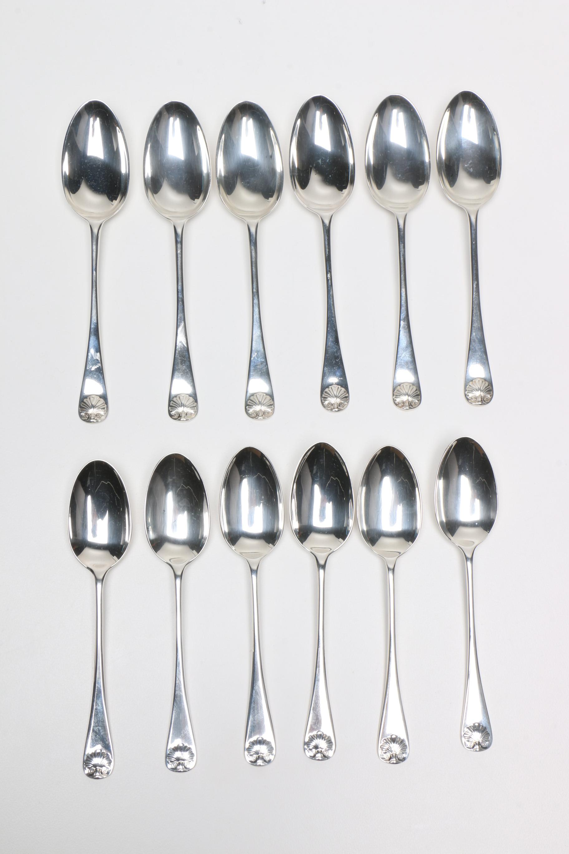 The Stieff Co. "Williamsburg Shell" Sterling Silver Flatware Set
