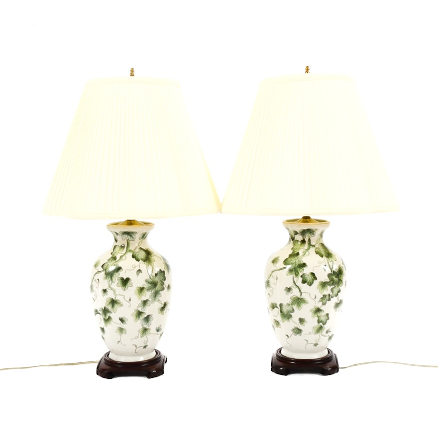 Ivy Decorated Ceramic Table Lamps