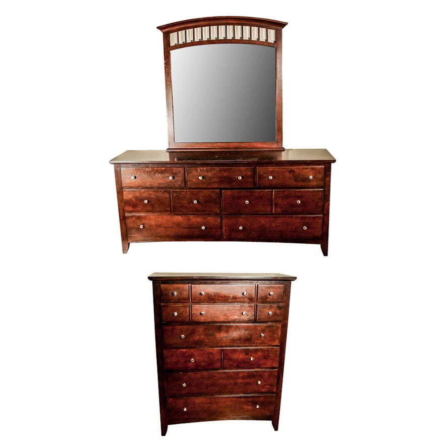 Matching Dresser with Mirror and Chest of Drawers