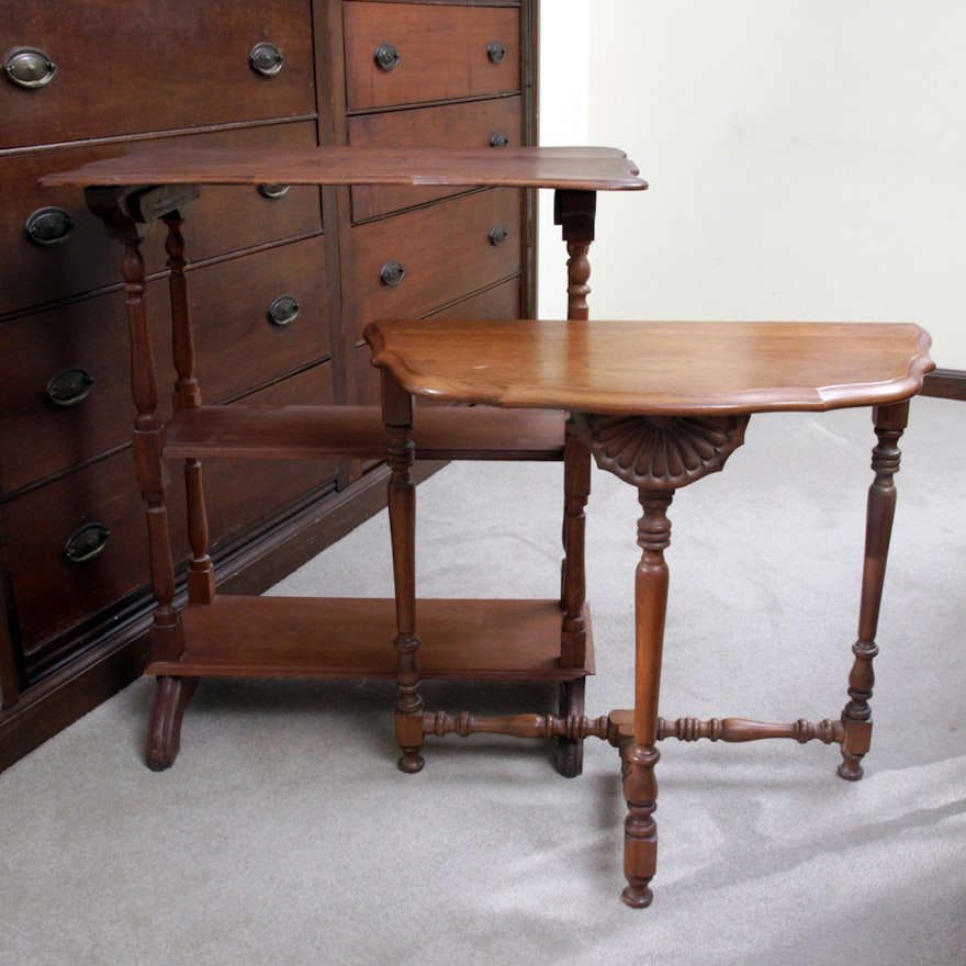 Vintage Demilune Entry Table and Side Table