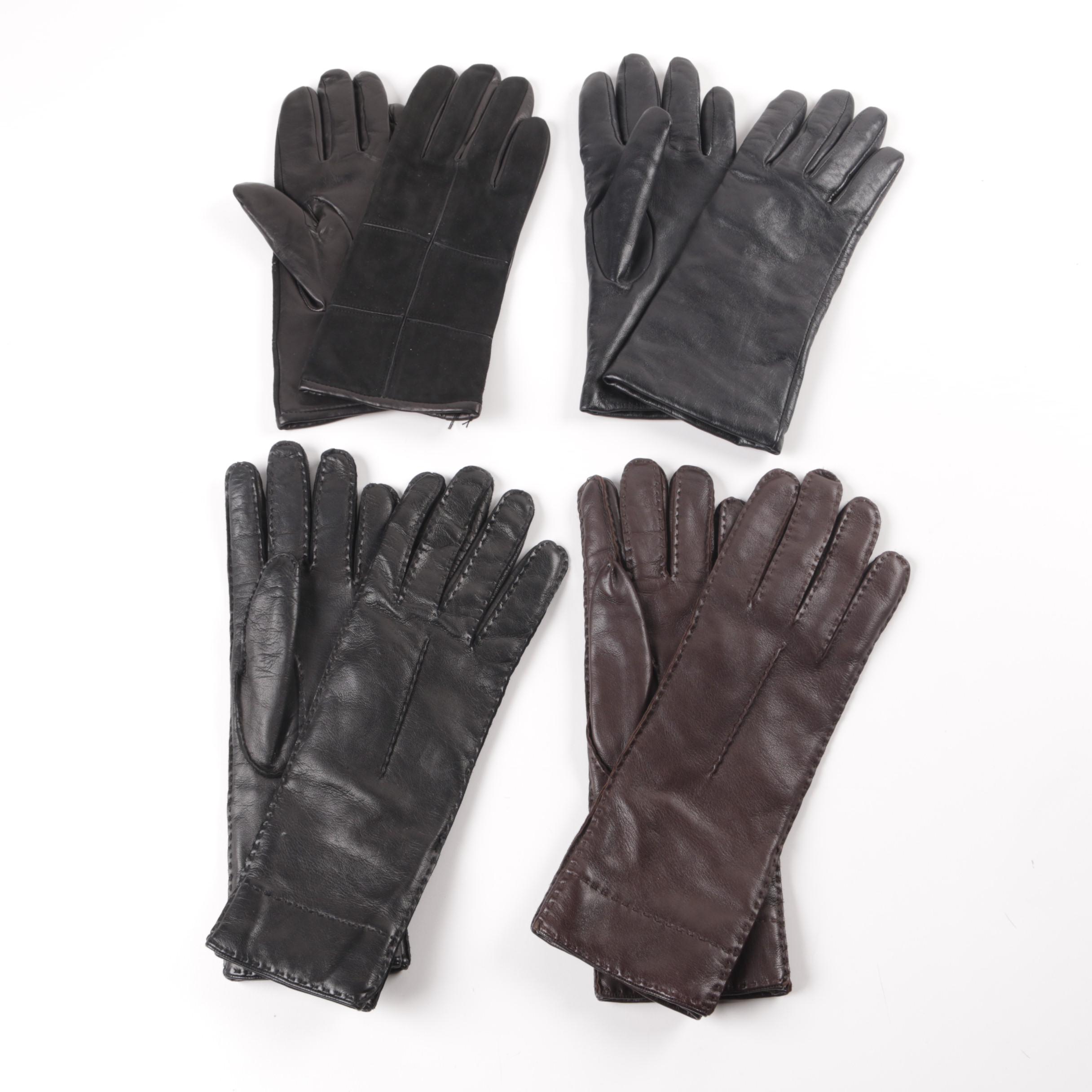 Women's Leather and Cashmere Gloves
