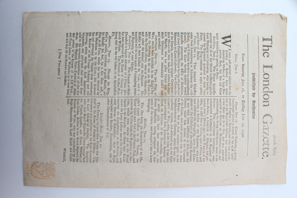 Antique "Harper's Weekly" and "London Gazette"