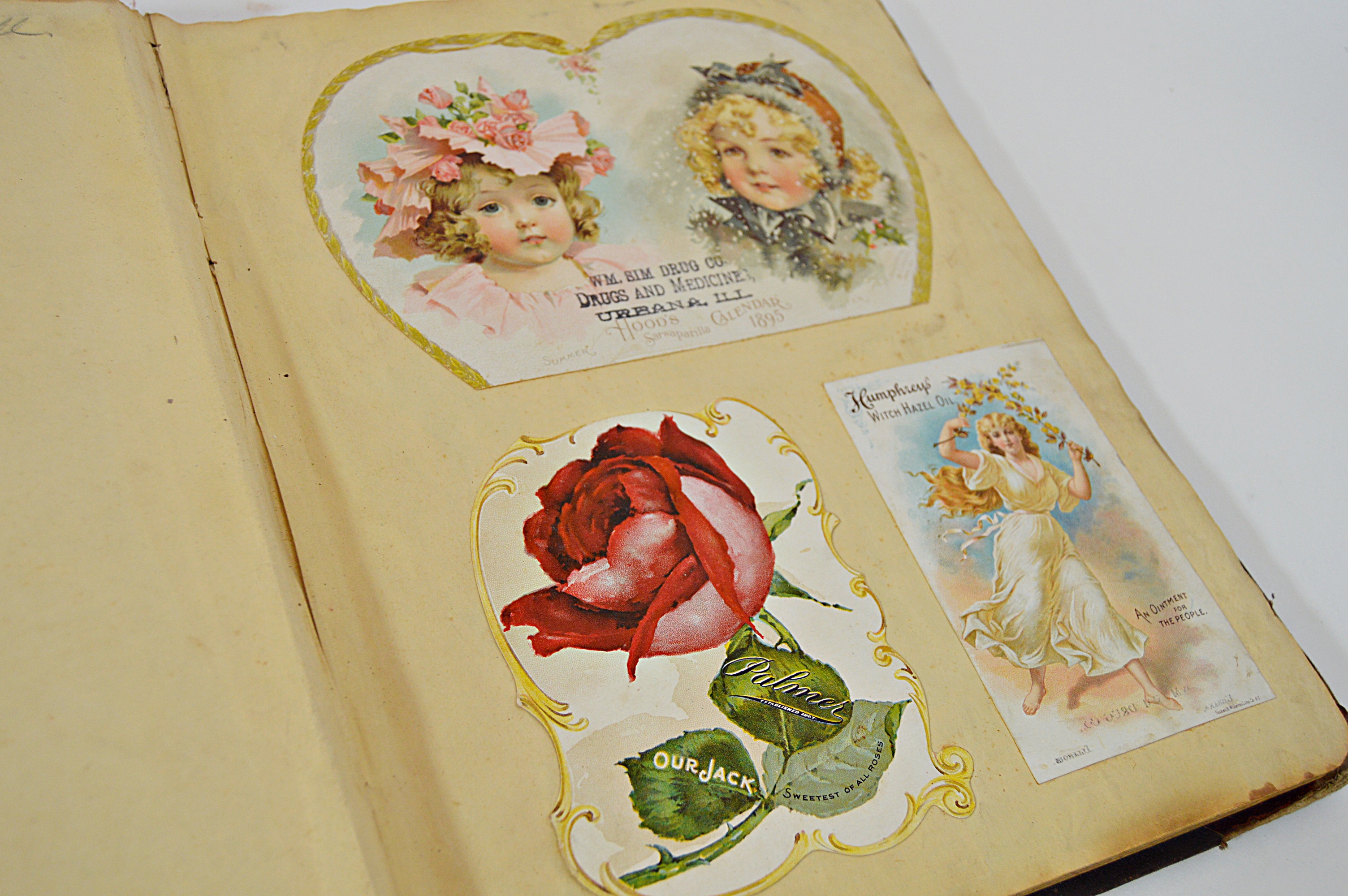 Victorian Era Scrapbook with Advertising Cards