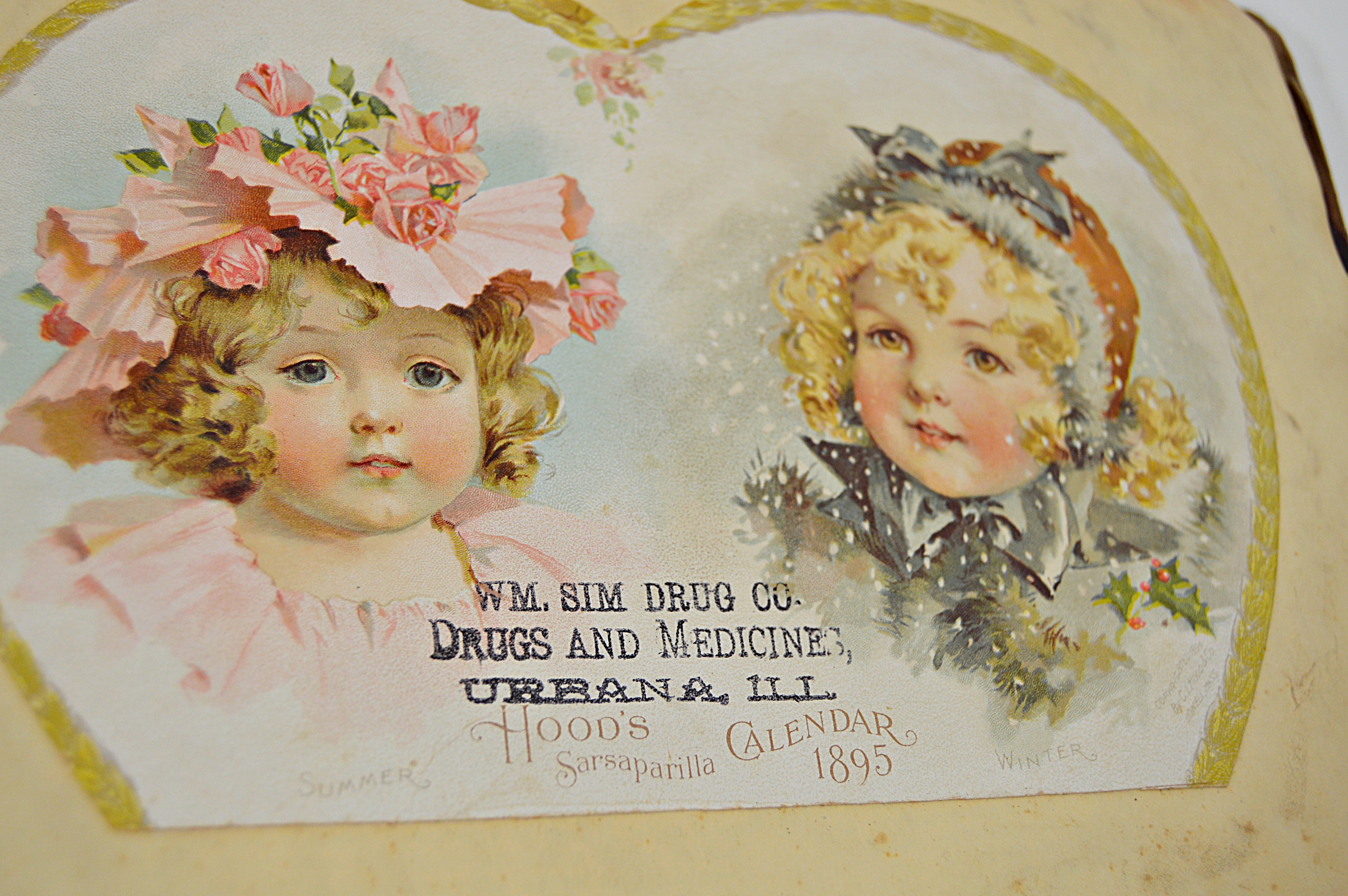 Victorian Era Scrapbook with Advertising Cards