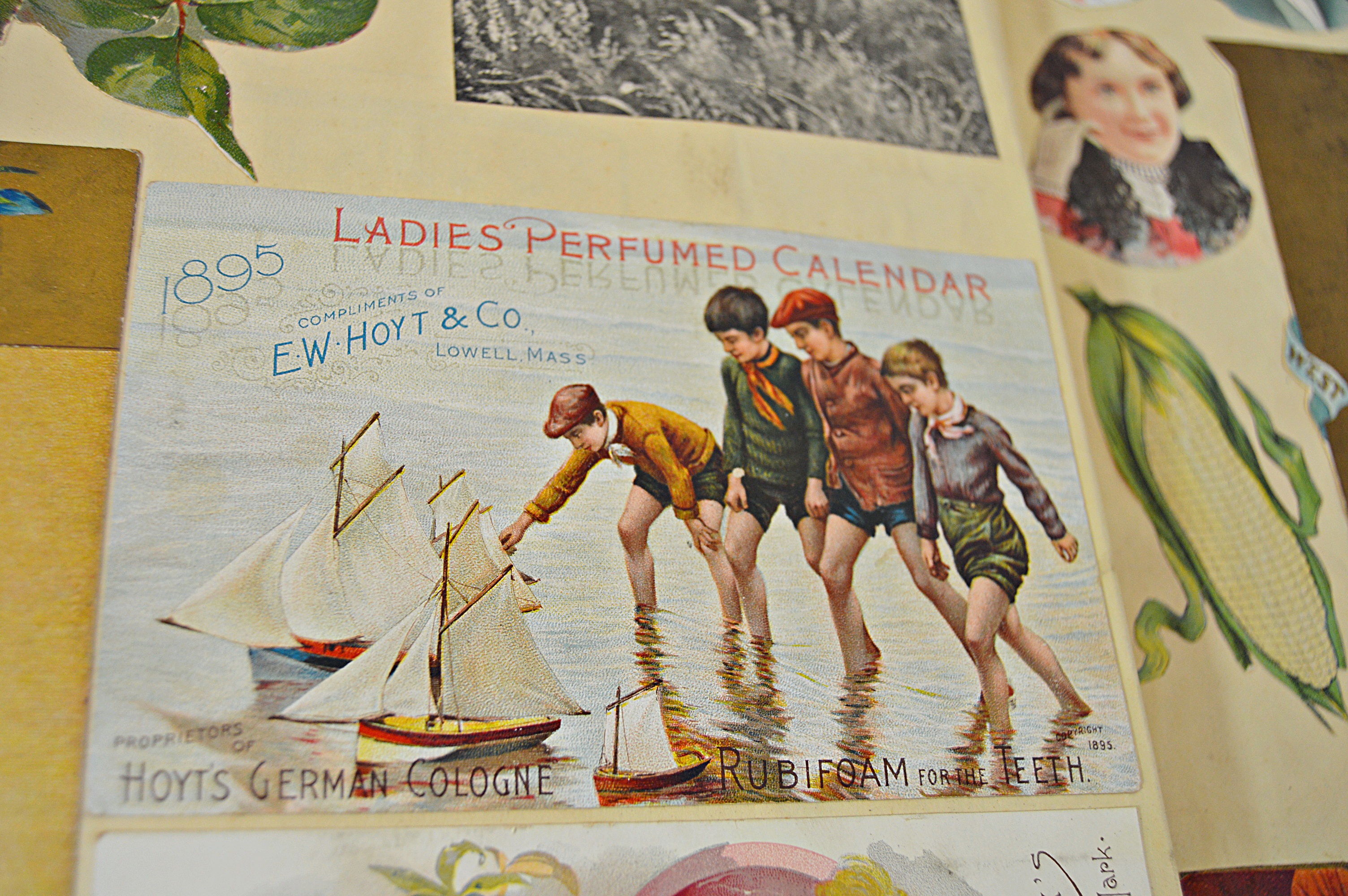 Victorian Era Scrapbook with Advertising Cards