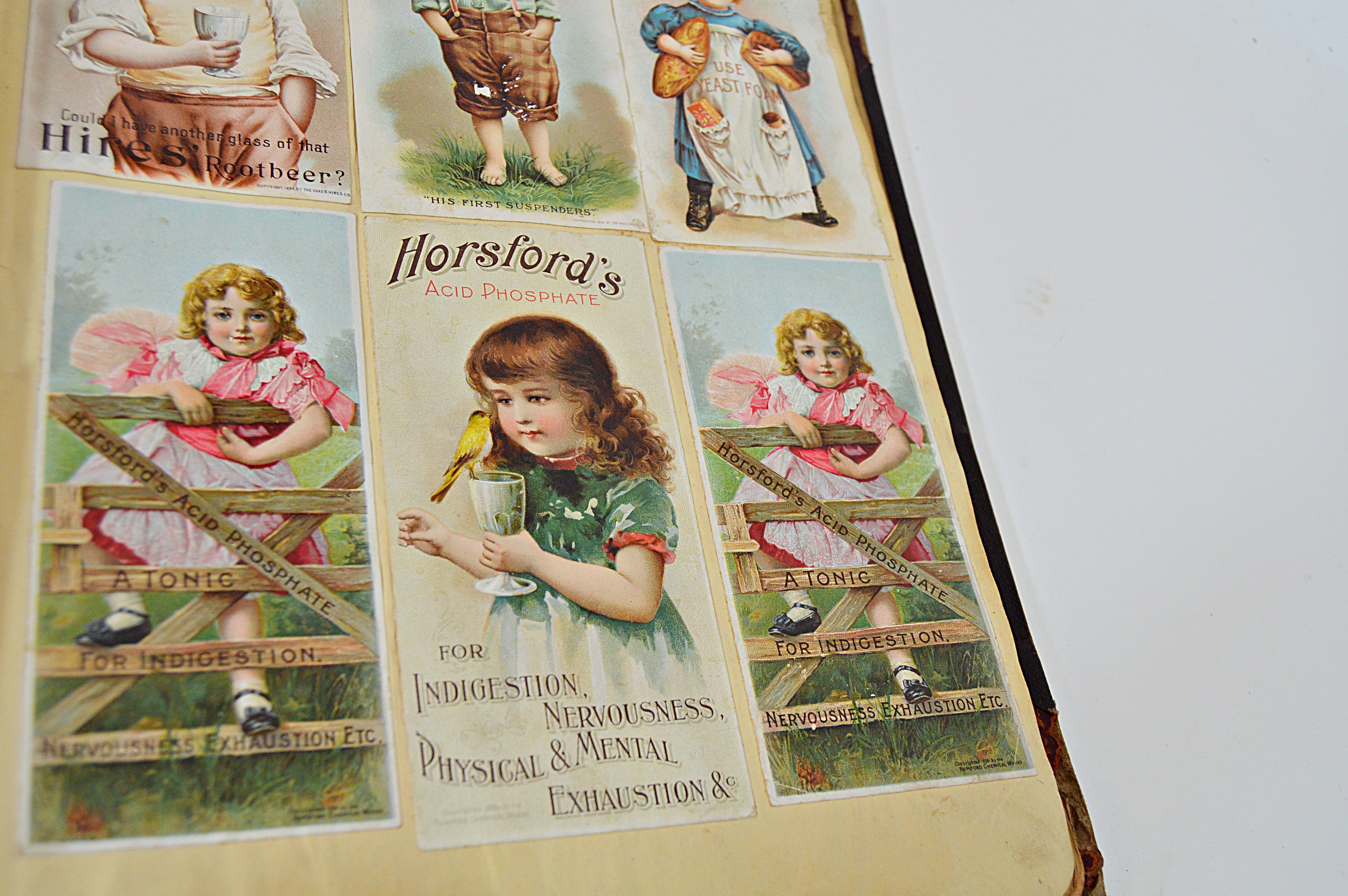 Victorian Era Scrapbook with Advertising Cards