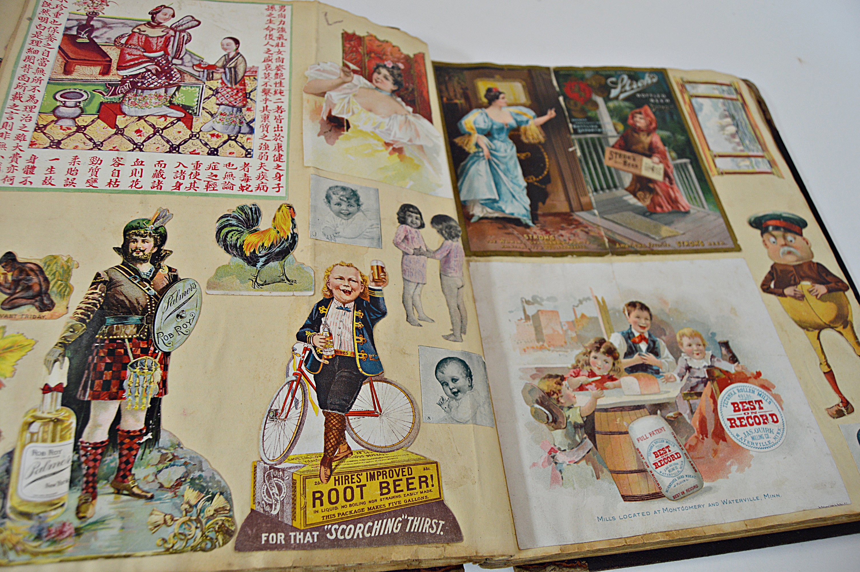 Victorian Era Scrapbook with Advertising Cards