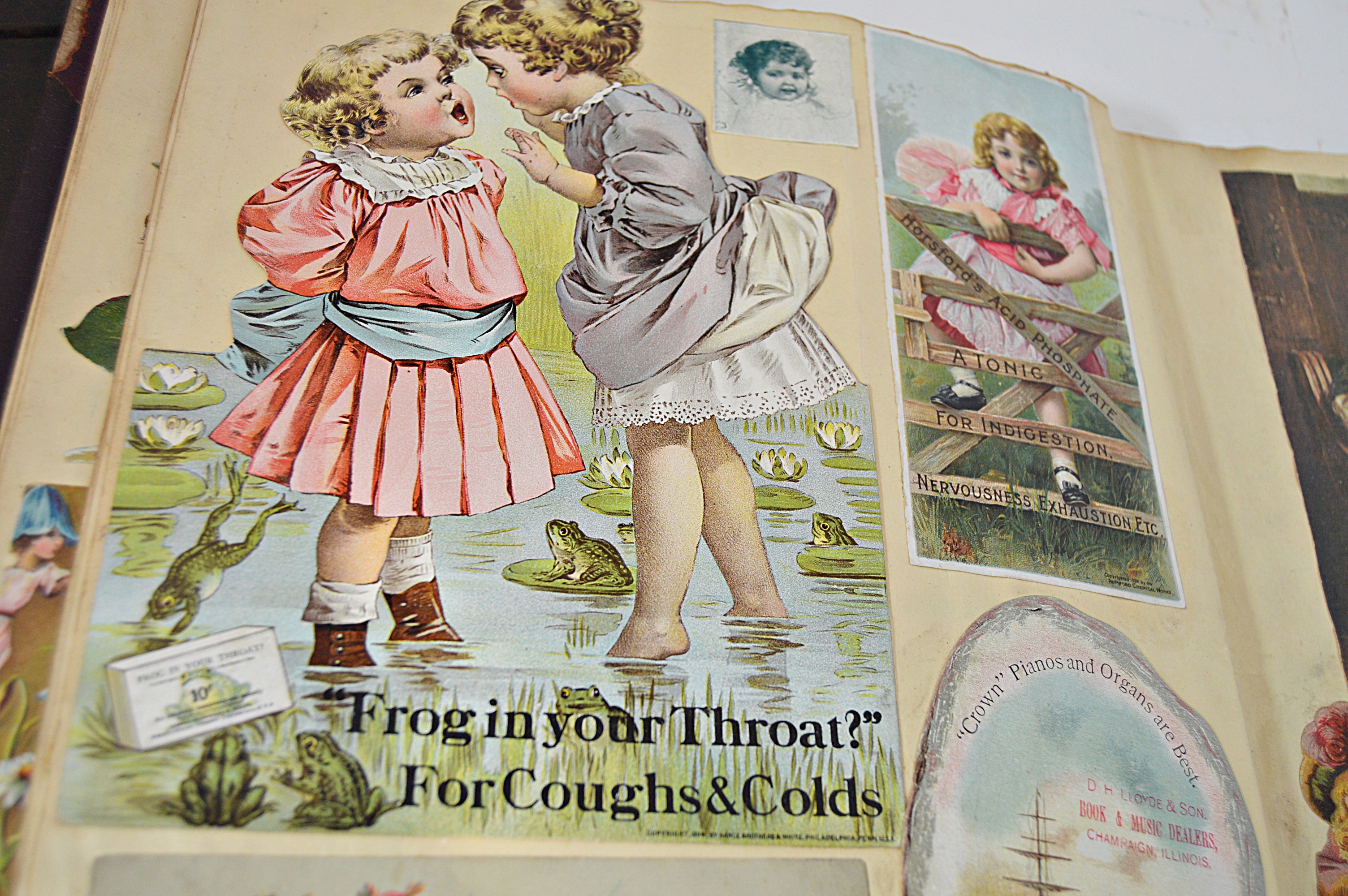 Victorian Era Scrapbook with Advertising Cards