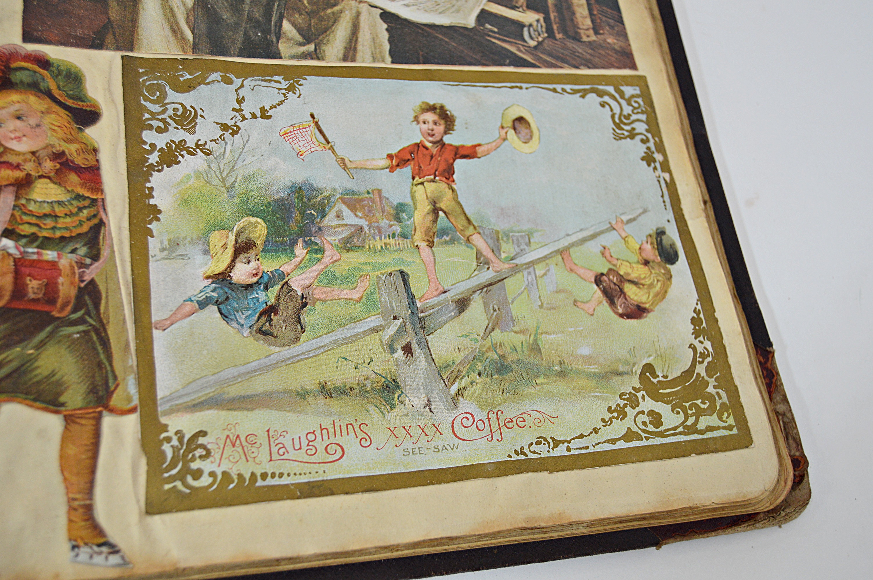 Victorian Era Scrapbook with Advertising Cards