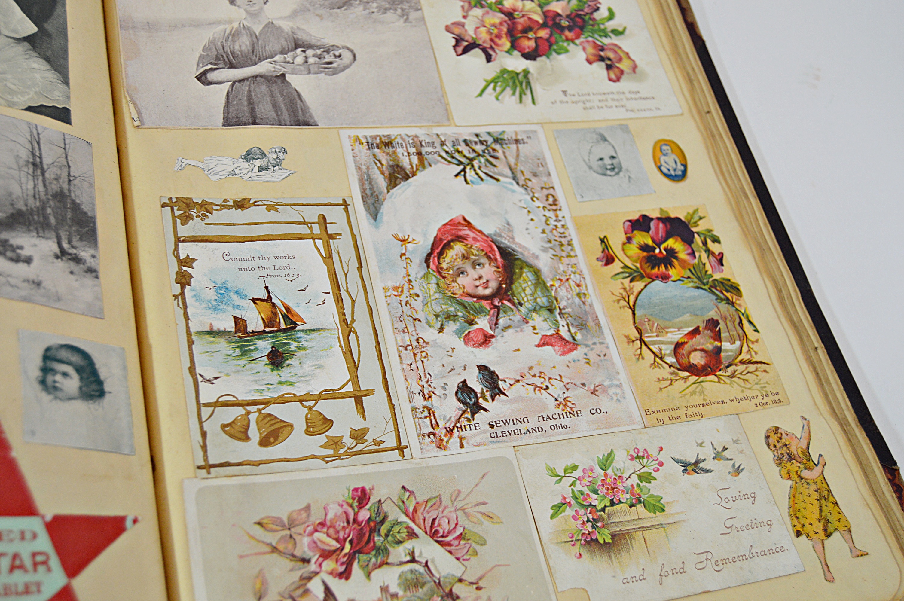 Victorian Era Scrapbook with Advertising Cards