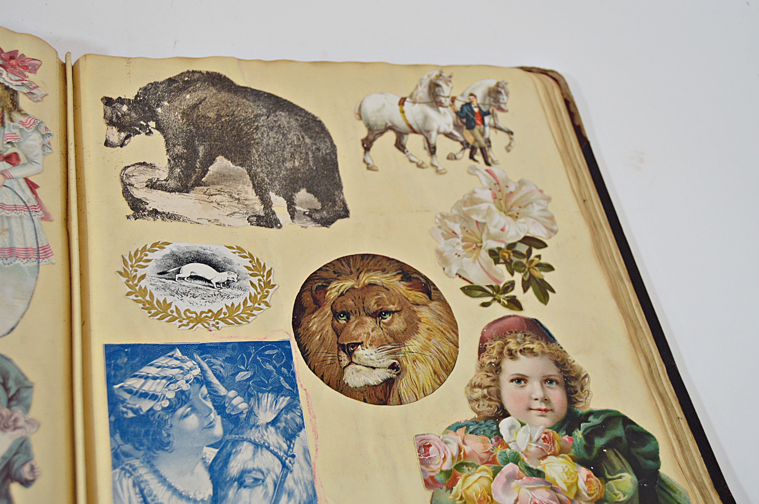Victorian Era Scrapbook with Advertising Cards