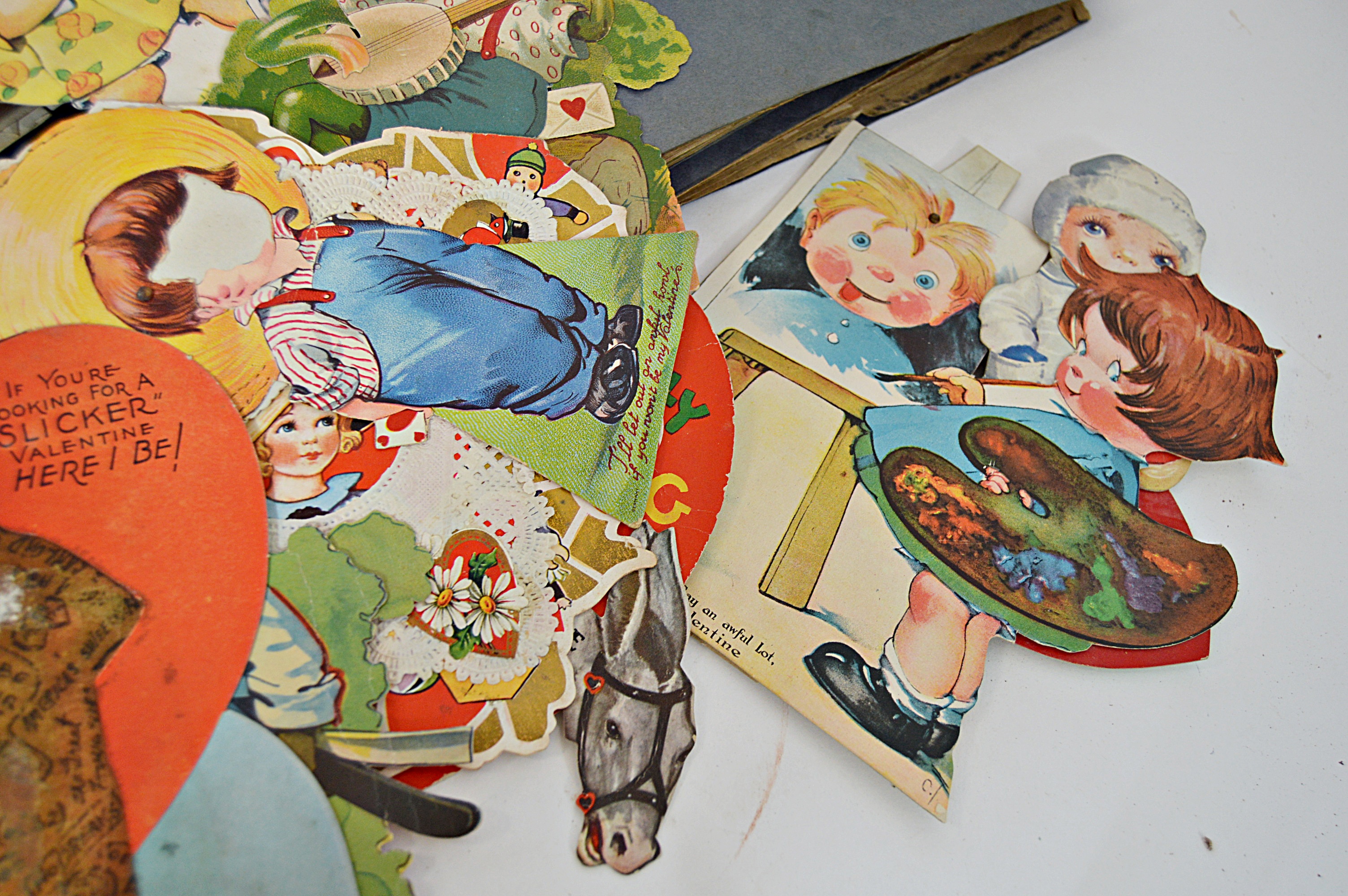 Vintage Scrapbooks with Pop-Up Valentines