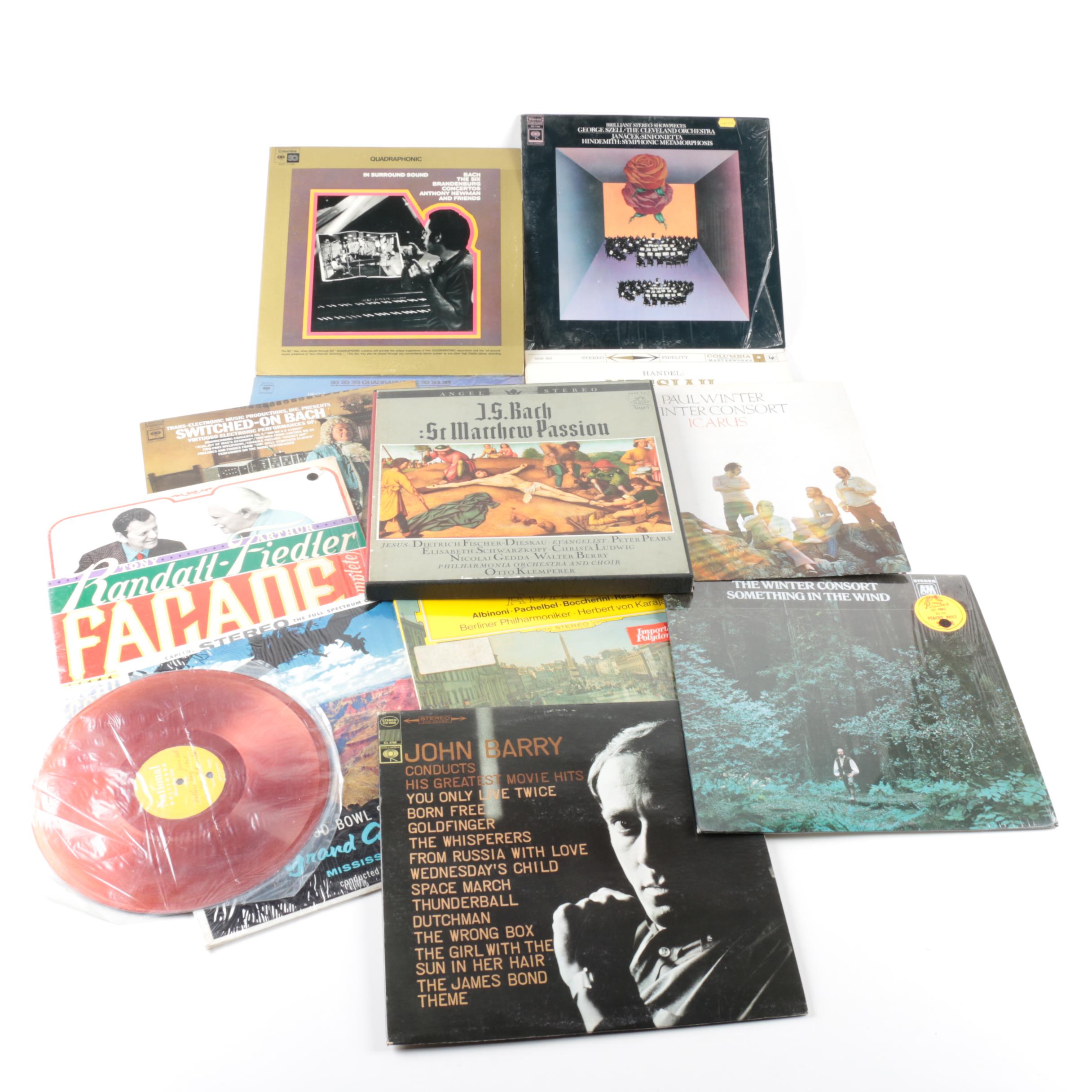 Classical LPs Including Bach, Leonard Bernstein, and Handel