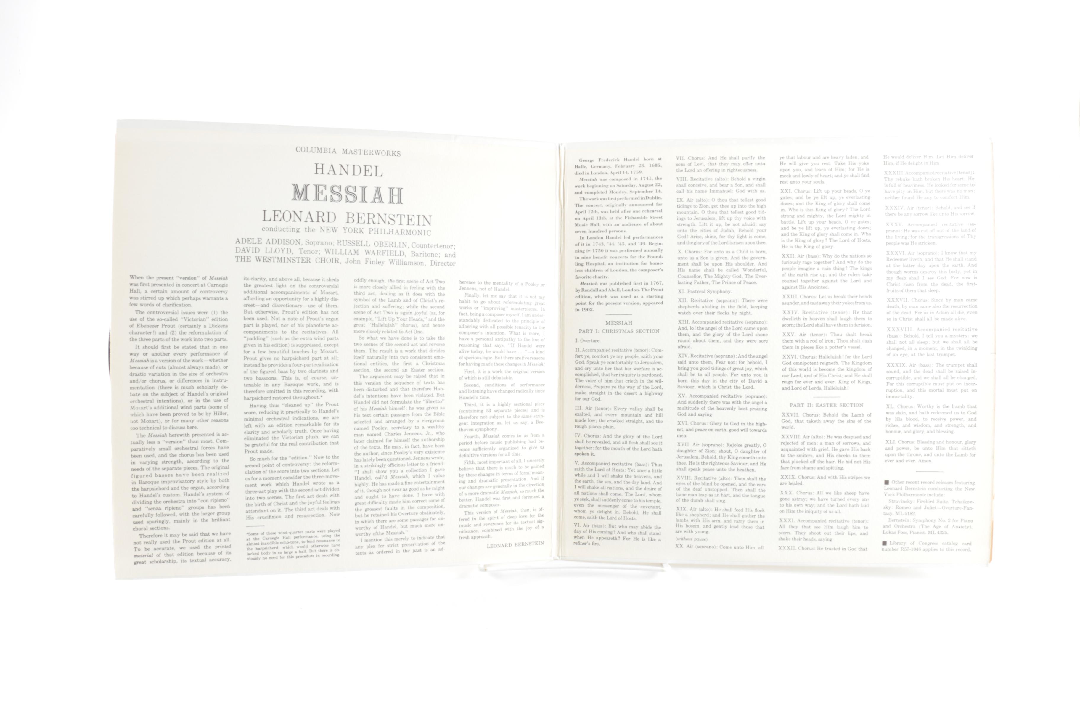 Classical LPs Including Bach, Leonard Bernstein, and Handel