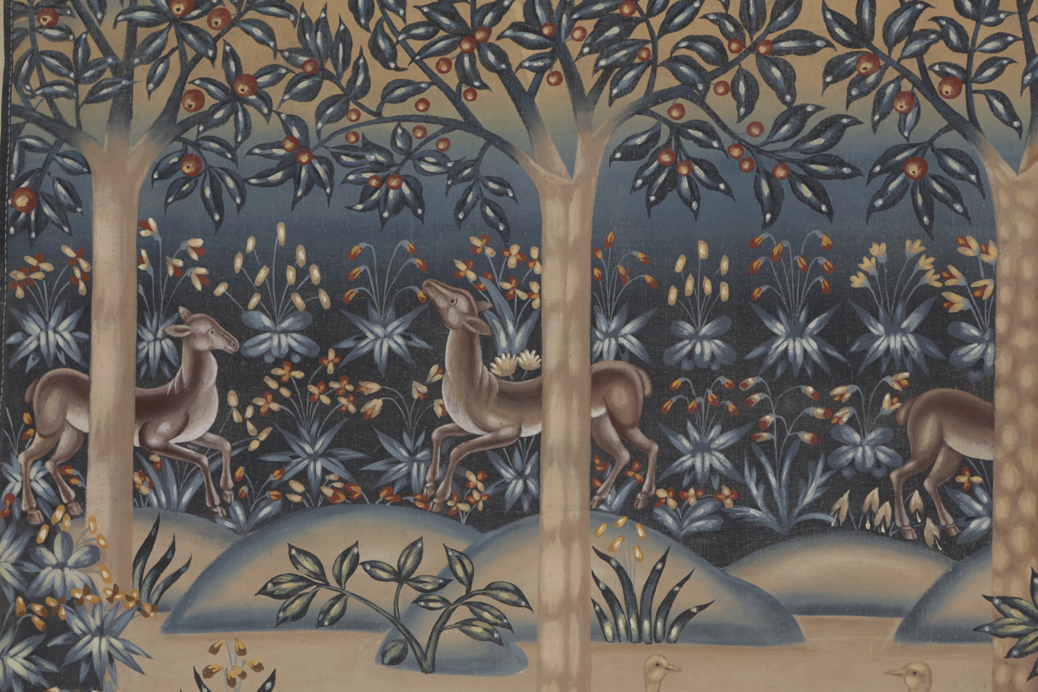 Painted Canvas Medieval Style Wall Hanging