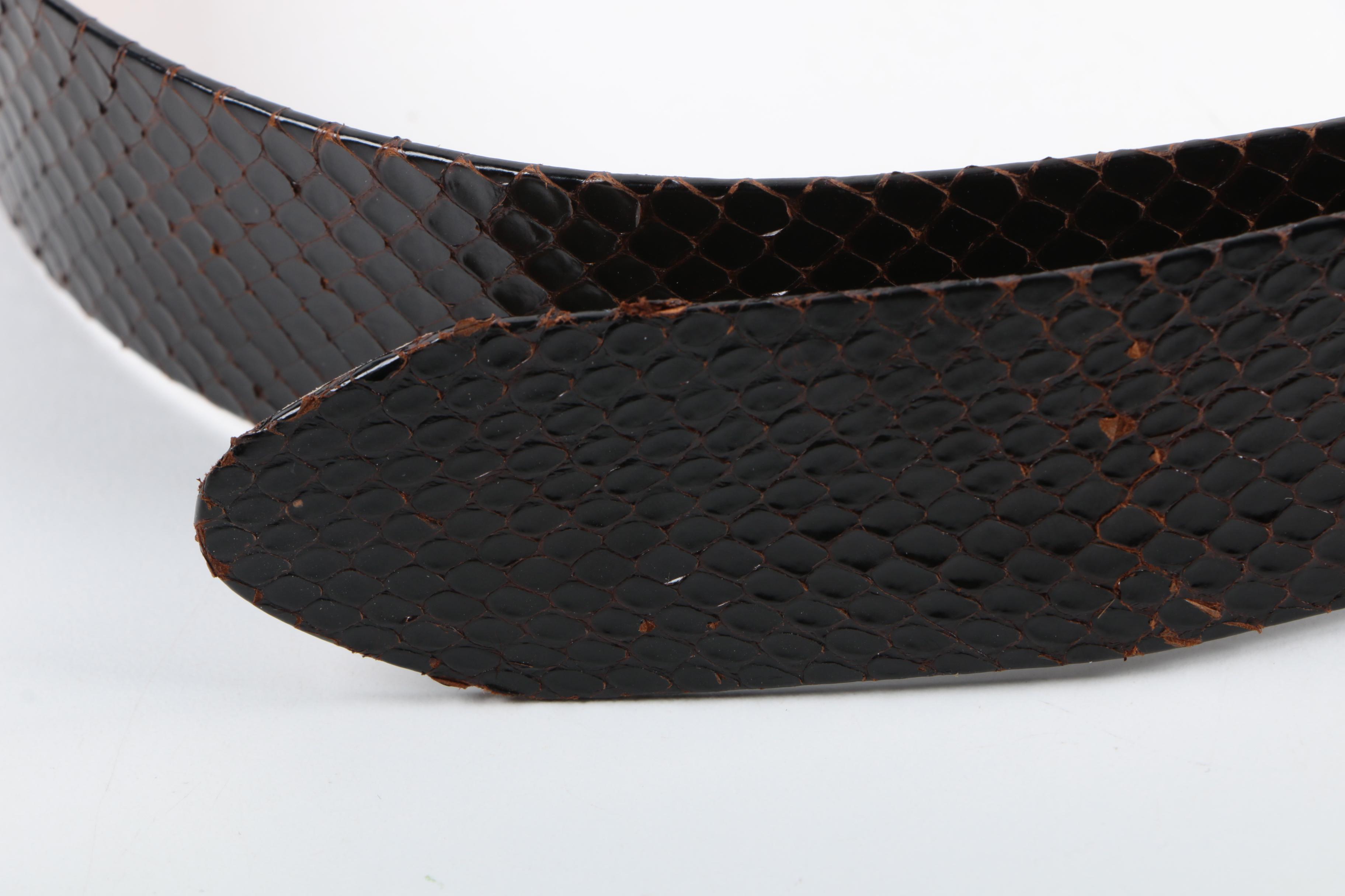 1989 Christopher Ross Gold Plated Carousel Horse Belt Buckle and Leather Belts