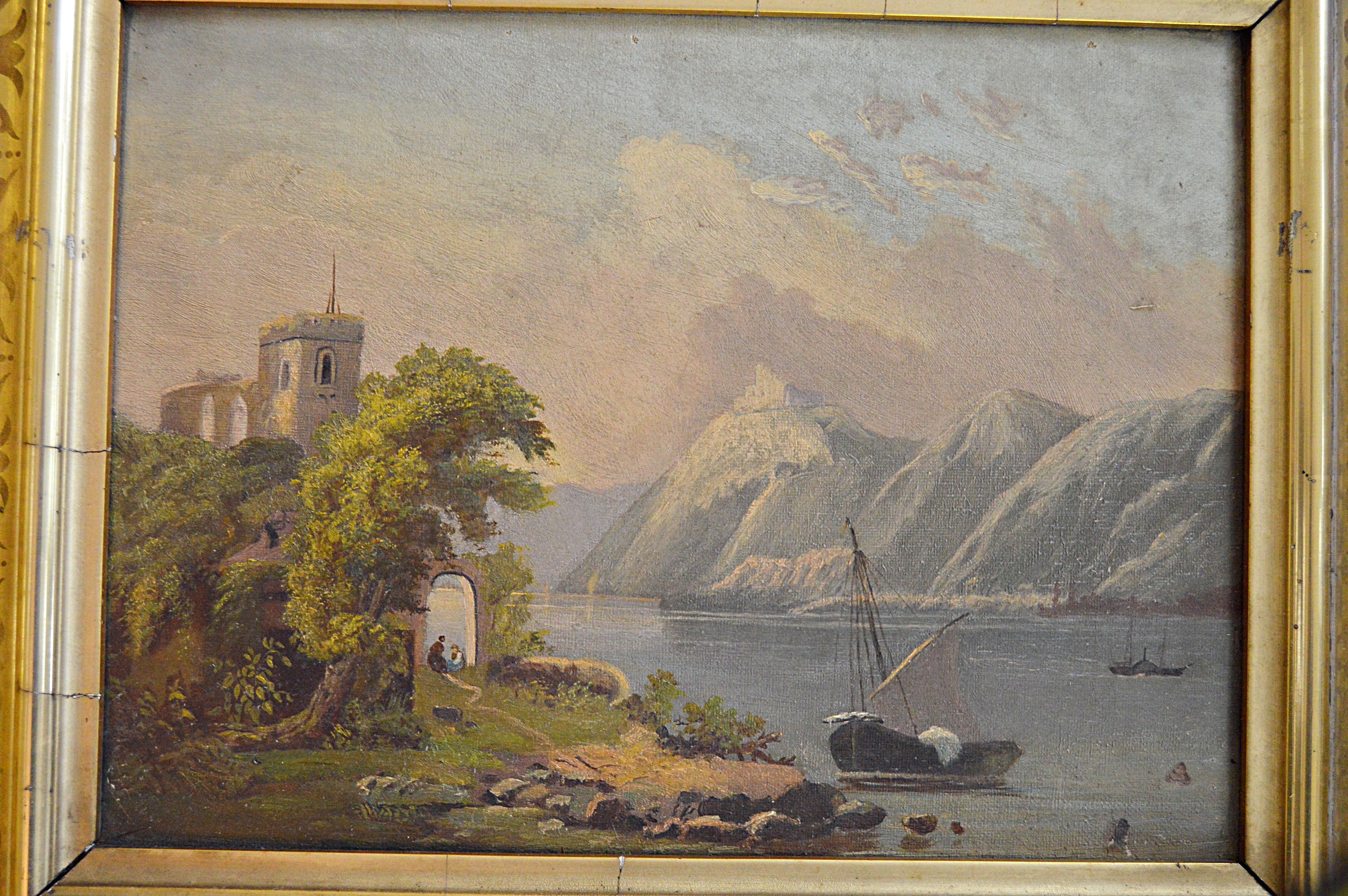 19th Century Original Oil Landscape on Canvas