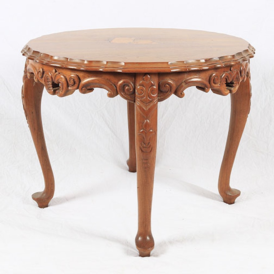 Figural Inlay Accent Table