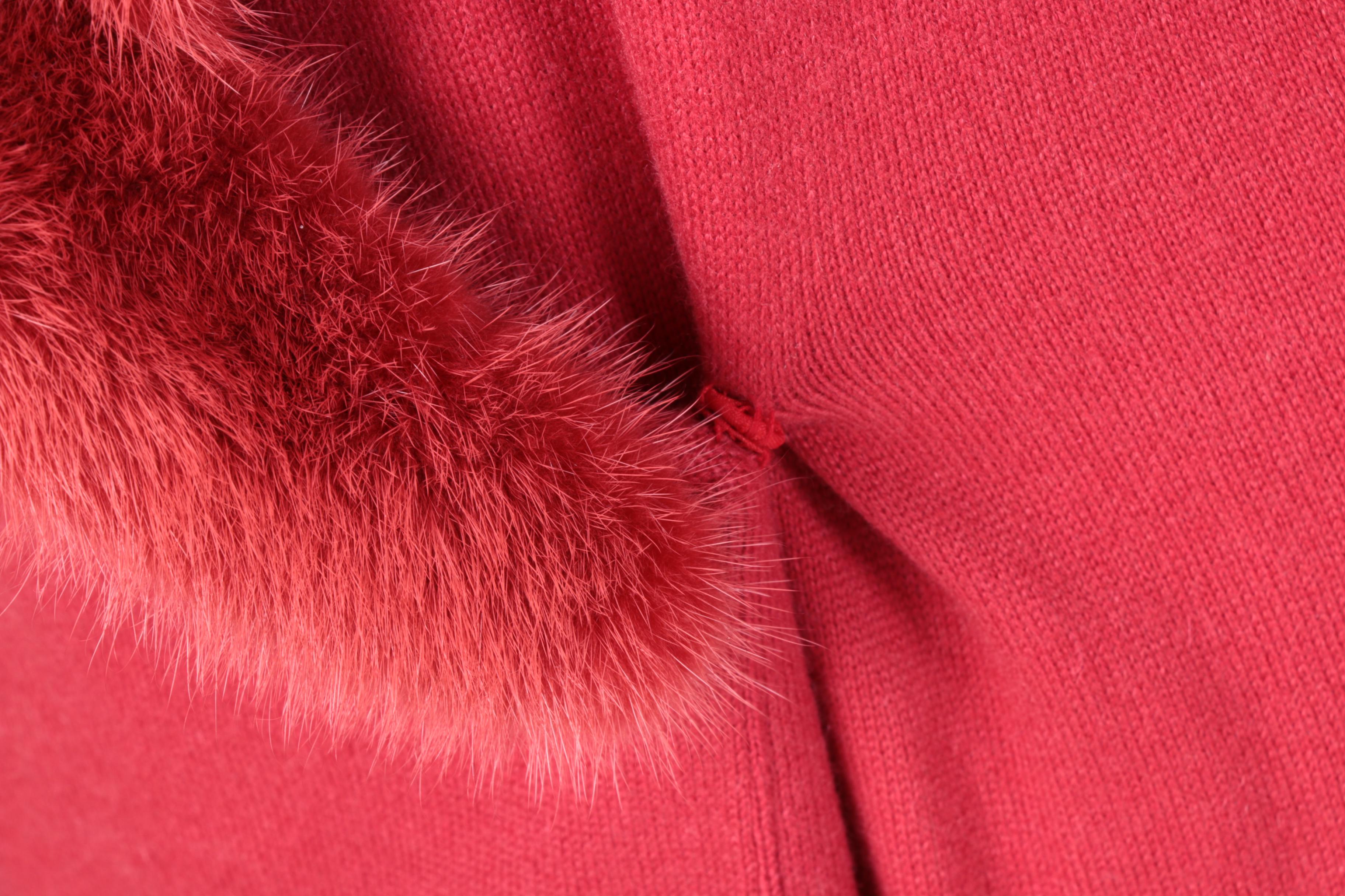 Heidi Weisel Cashmere Sweater Coat with Mink Collar