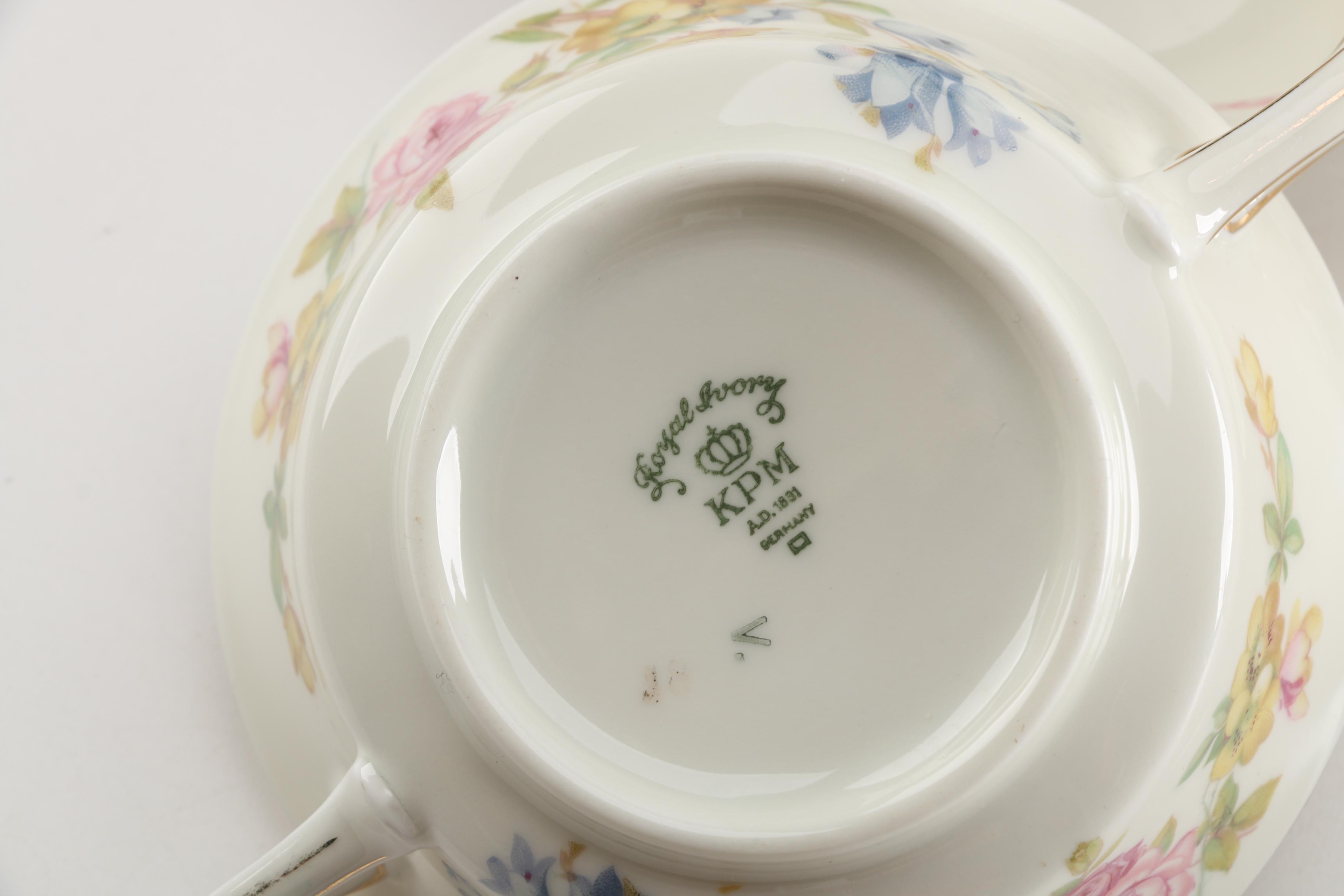 Porcelain Tableware Including  Krister Porzellan-Manufaktur Royal Ivory