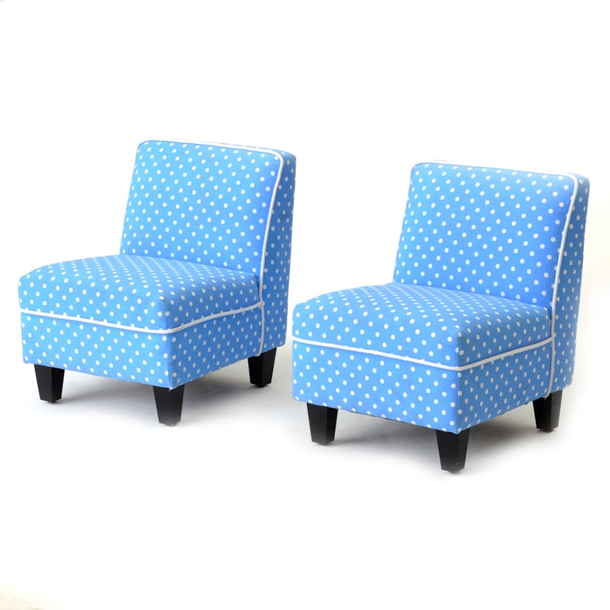 Blue and White Polka Dot Children's Chairs