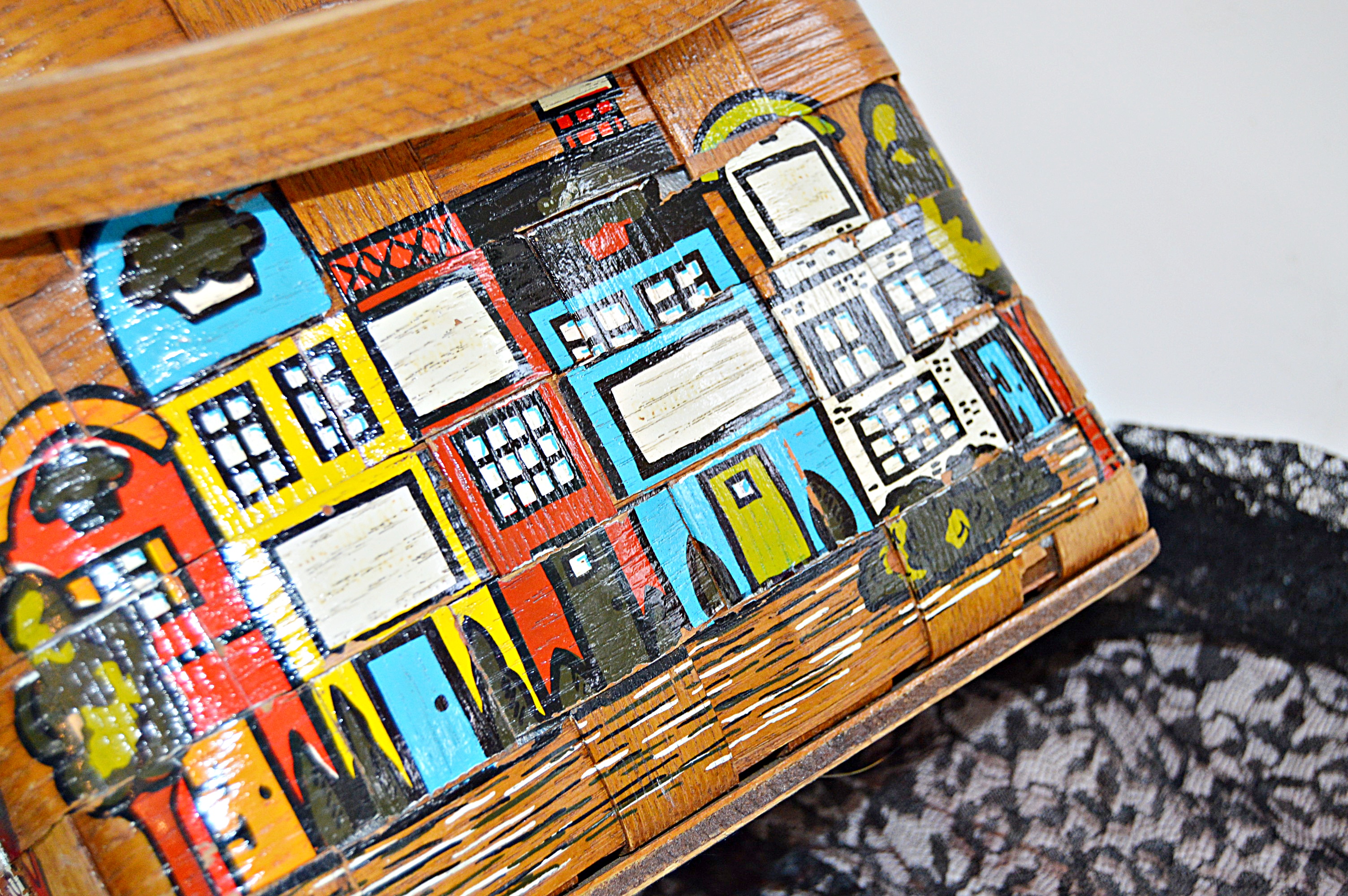 Vintage Women's Black Lace Gown, Basket Purses, Scarves, Gloves and Sunglasses