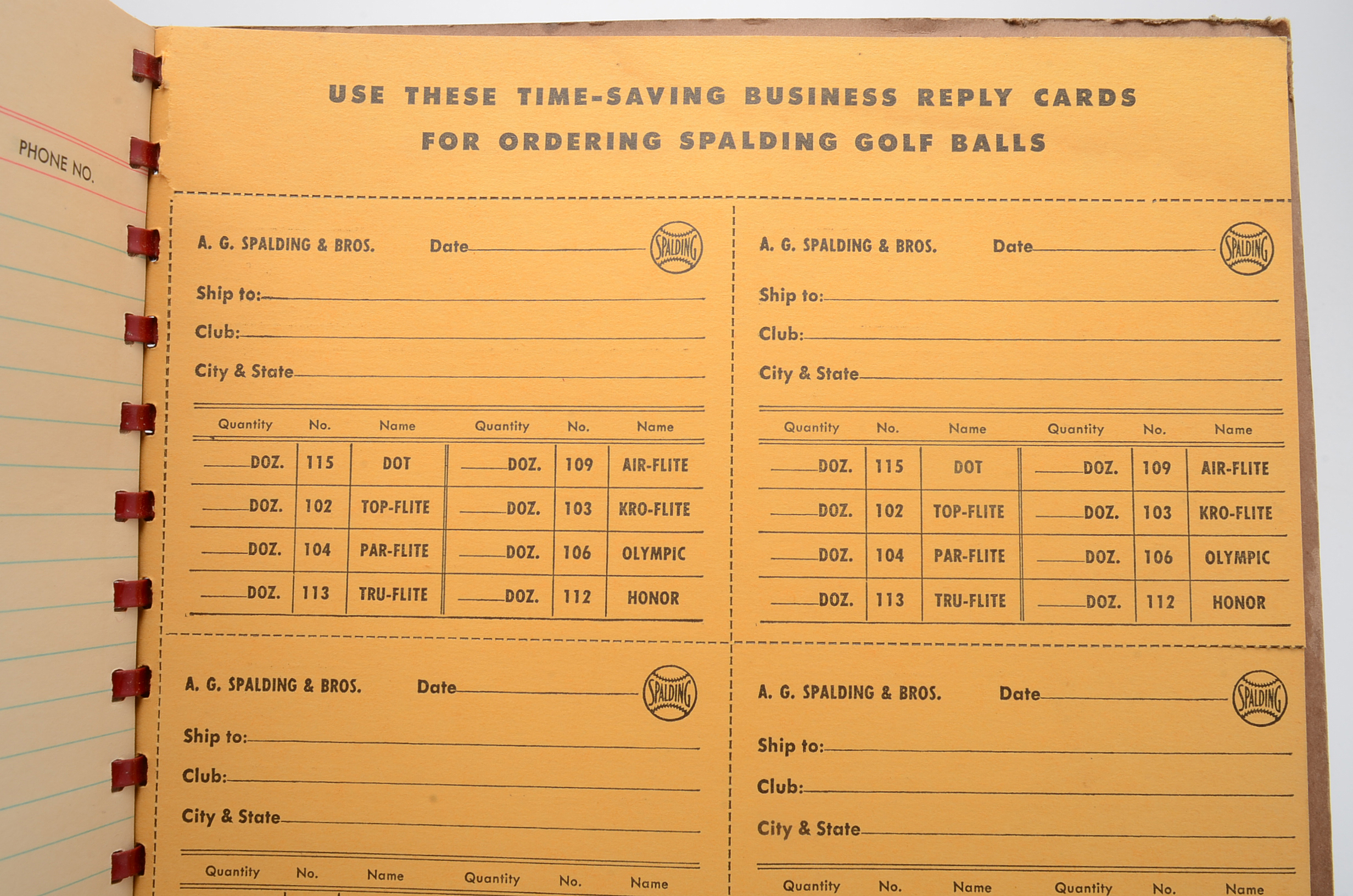 1952 Jimmy Lambert Spalding Golfing Appointment Book